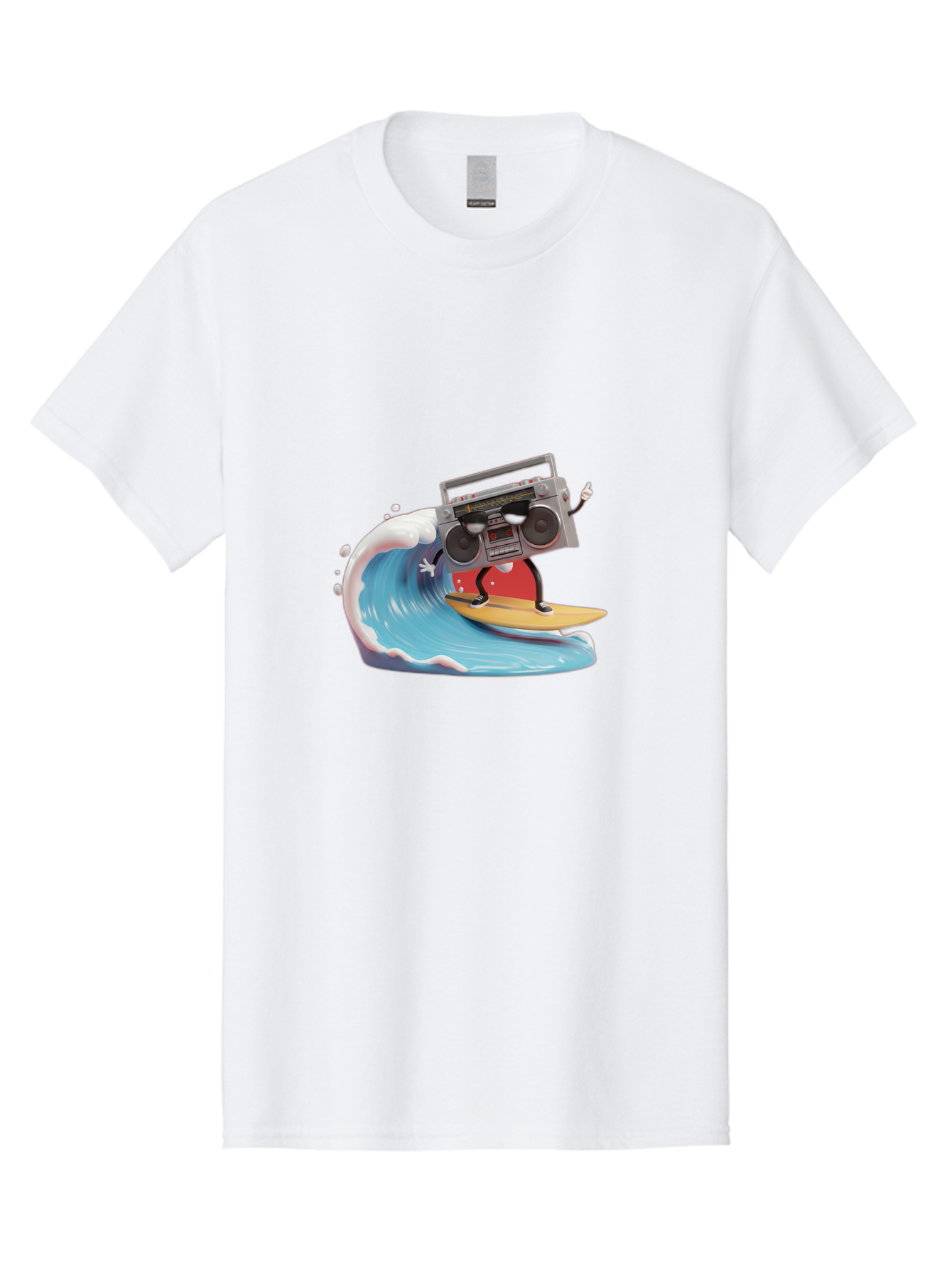 Boombox-Surfing-Wave Men'S Graphic Tee, 100% Cotton, Comfortable Casual Summer Wear, Machine Washable, Boomer Boombox Surfing, Retro Boombox, Surfing Wave, Beach Vibes, Retro Radio, Fun Summer Activity, Cool Surfboard, Radical Wave, Baa194 27