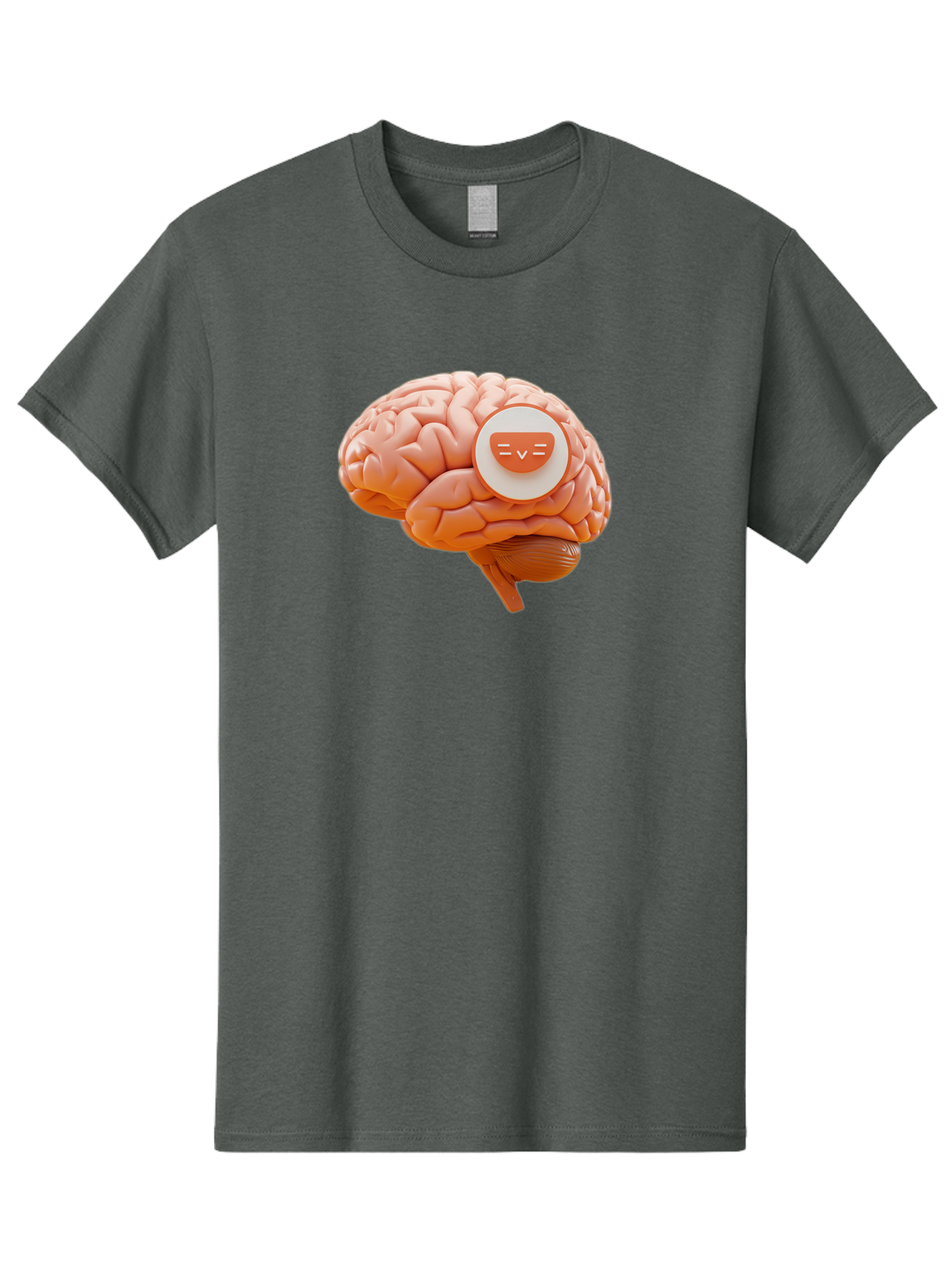 Brain-With-Emoji Men'S Graphic Tee, 100% Cotton, Comfortable Casual Summer Wear, Machine Washable, Human Brain, Smiley Face, Emoticon, Facial Expression, Happiness, 3D Rendering, Digital Art, Creative Design, Brain Illustration, Cute Character Baa214 15