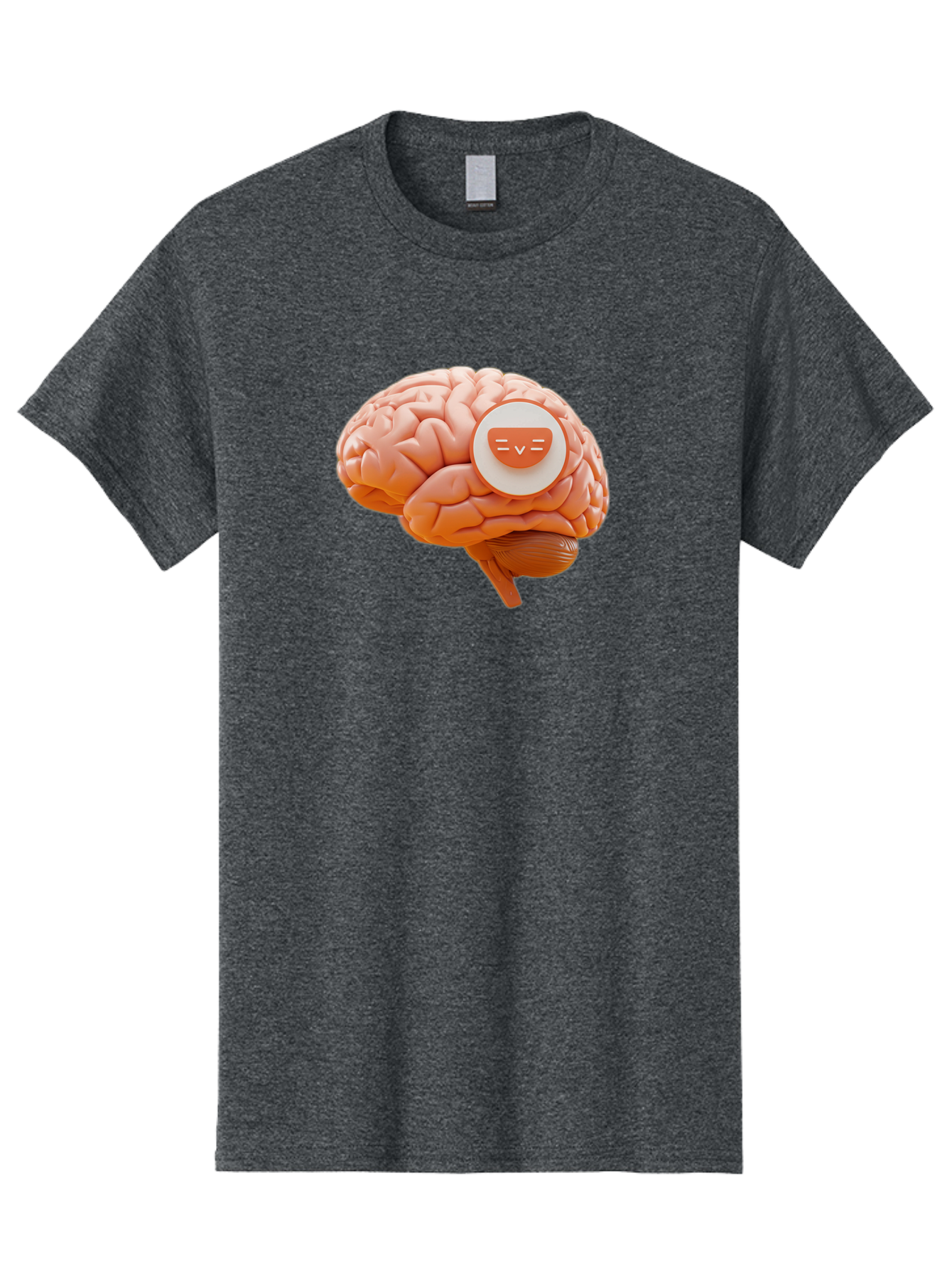 Brain-With-Emoji Men'S Graphic Tee, 100% Cotton, Comfortable Casual Summer Wear, Machine Washable, Human Brain, Smiley Face, Emoticon, Facial Expression, Happiness, 3D Rendering, Digital Art, Creative Design, Brain Illustration, Cute Character Baa214 3