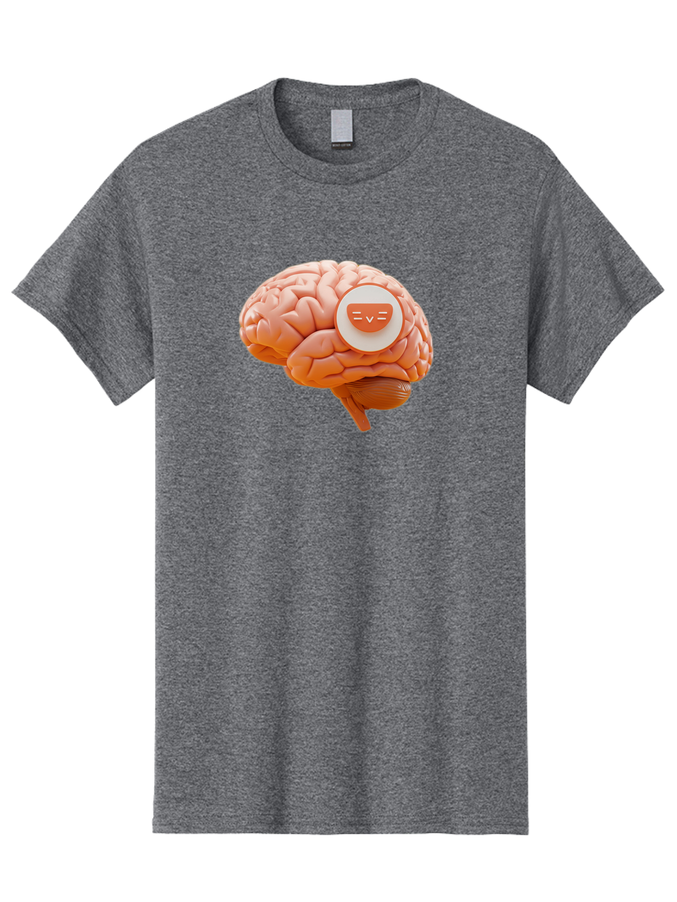 Brain-With-Emoji Men'S Graphic Tee, 100% Cotton, Comfortable Casual Summer Wear, Machine Washable, Human Brain, Smiley Face, Emoticon, Facial Expression, Happiness, 3D Rendering, Digital Art, Creative Design, Brain Illustration, Cute Character Baa214 27