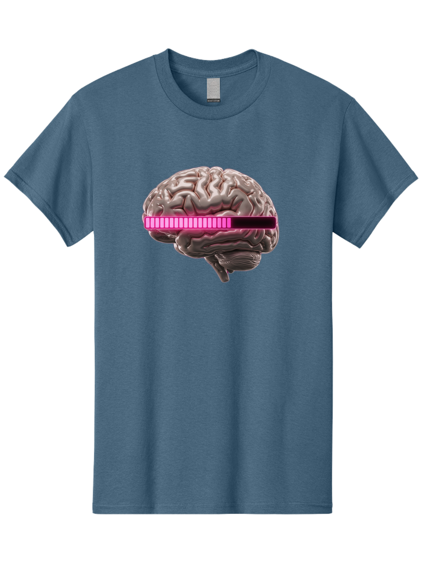 Brain-With-Equalizer Men'S Graphic Tee, 100% Cotton, Comfortable Casual Summer Wear, Machine Washable, Human Brain, Sound Equalizer, Music Visualization, Audio Technology, Neuroscience, Cognitive Function, Digital Art, Futuristic Design Baa215 1