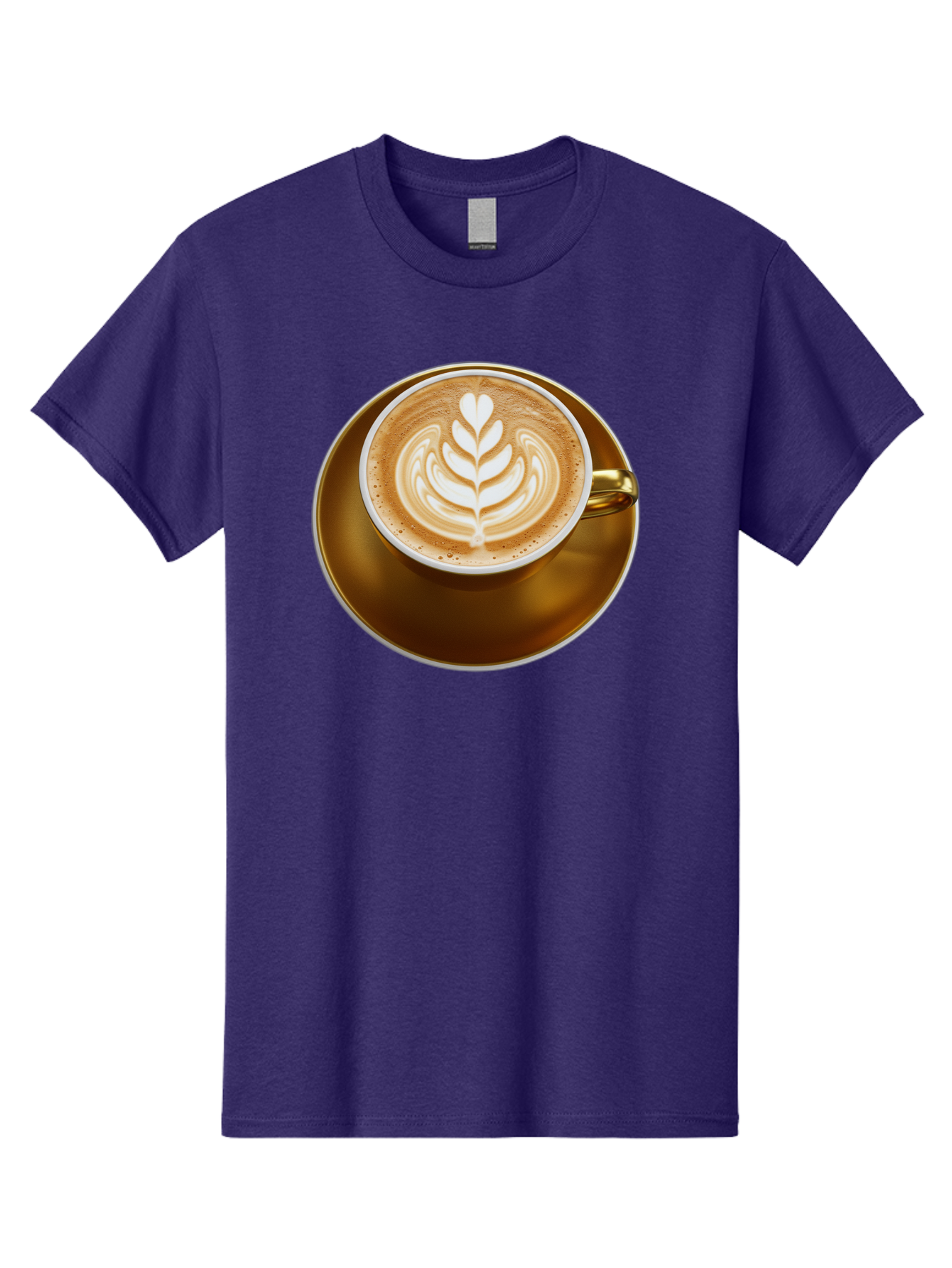 Cappuccino-Coffee Men'S Graphic Tee, 100% Cotton, Comfortable Casual Summer Wear, Machine Washable, Latte Art, Coffee Design, Leaf Pattern, Heart Shape, Coffee Cup, Saucer, Coffee Culture, Specialty Coffee, Espresso Art, Crema, Coffee Time Baa251 25