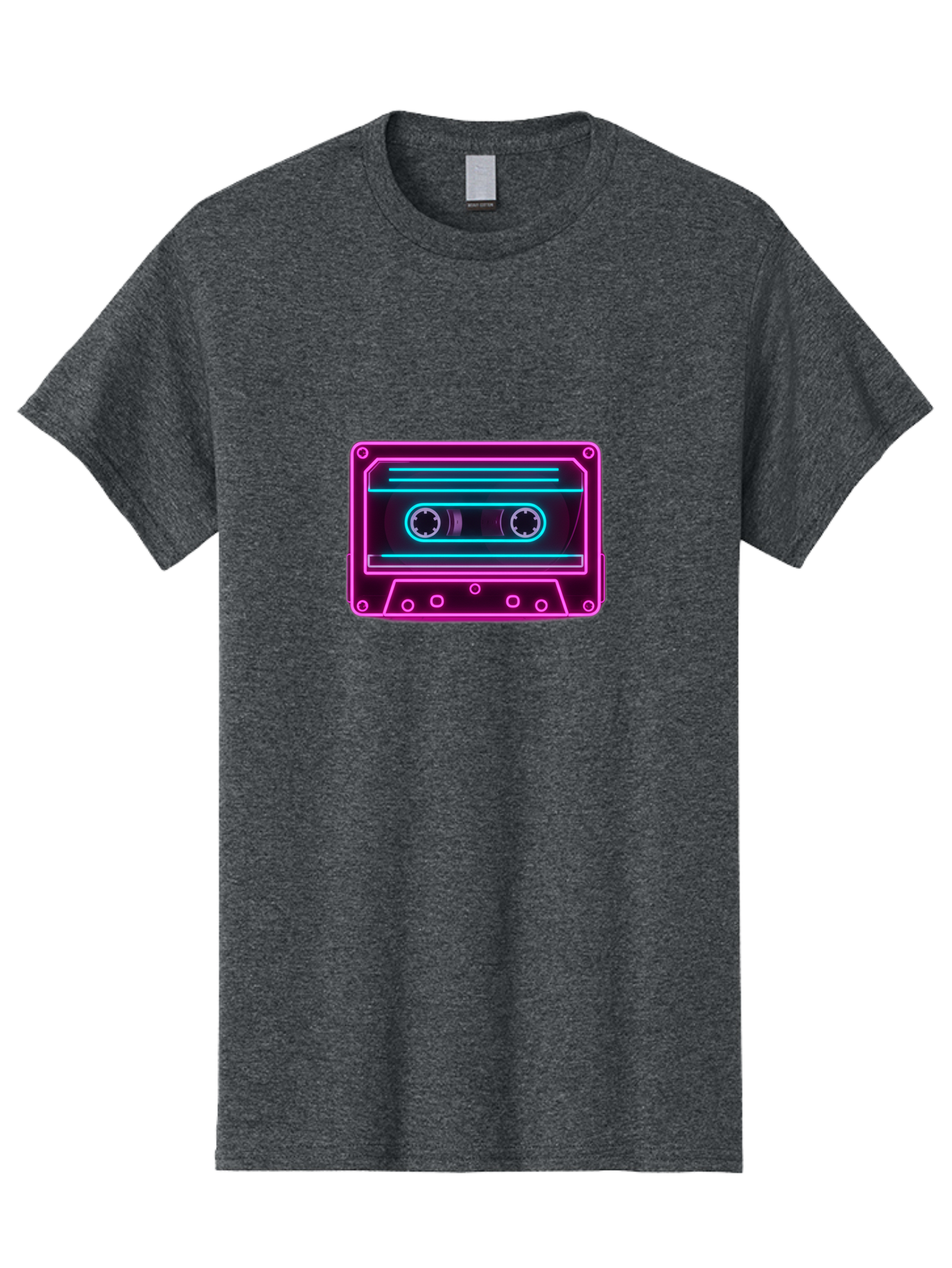 Cassette-Tape-2 Men'S Graphic Tee, 100% Cotton, Comfortable Casual Summer Wear, Machine Washable, Retro Cassette Tape, Neon Lights, Colorful, Nostalgic Music, 80S And 90S Vibe, Music Technology, Audio Nostalgia, Vintage Electronics, Baa260 15
