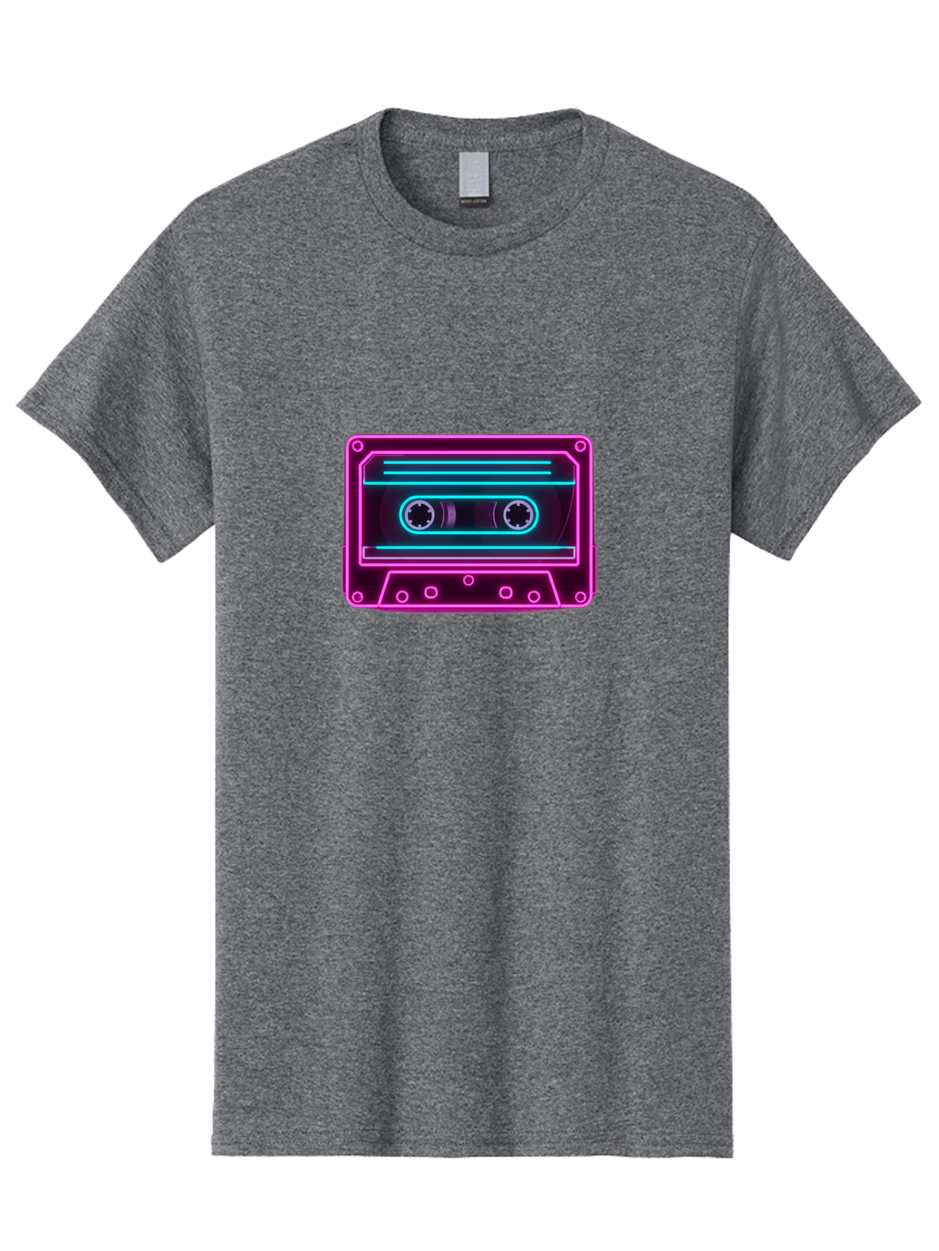 Cassette-Tape-2 Men'S Graphic Tee, 100% Cotton, Comfortable Casual Summer Wear, Machine Washable, Retro Cassette Tape, Neon Lights, Colorful, Nostalgic Music, 80S And 90S Vibe, Music Technology, Audio Nostalgia, Vintage Electronics, Baa260 29