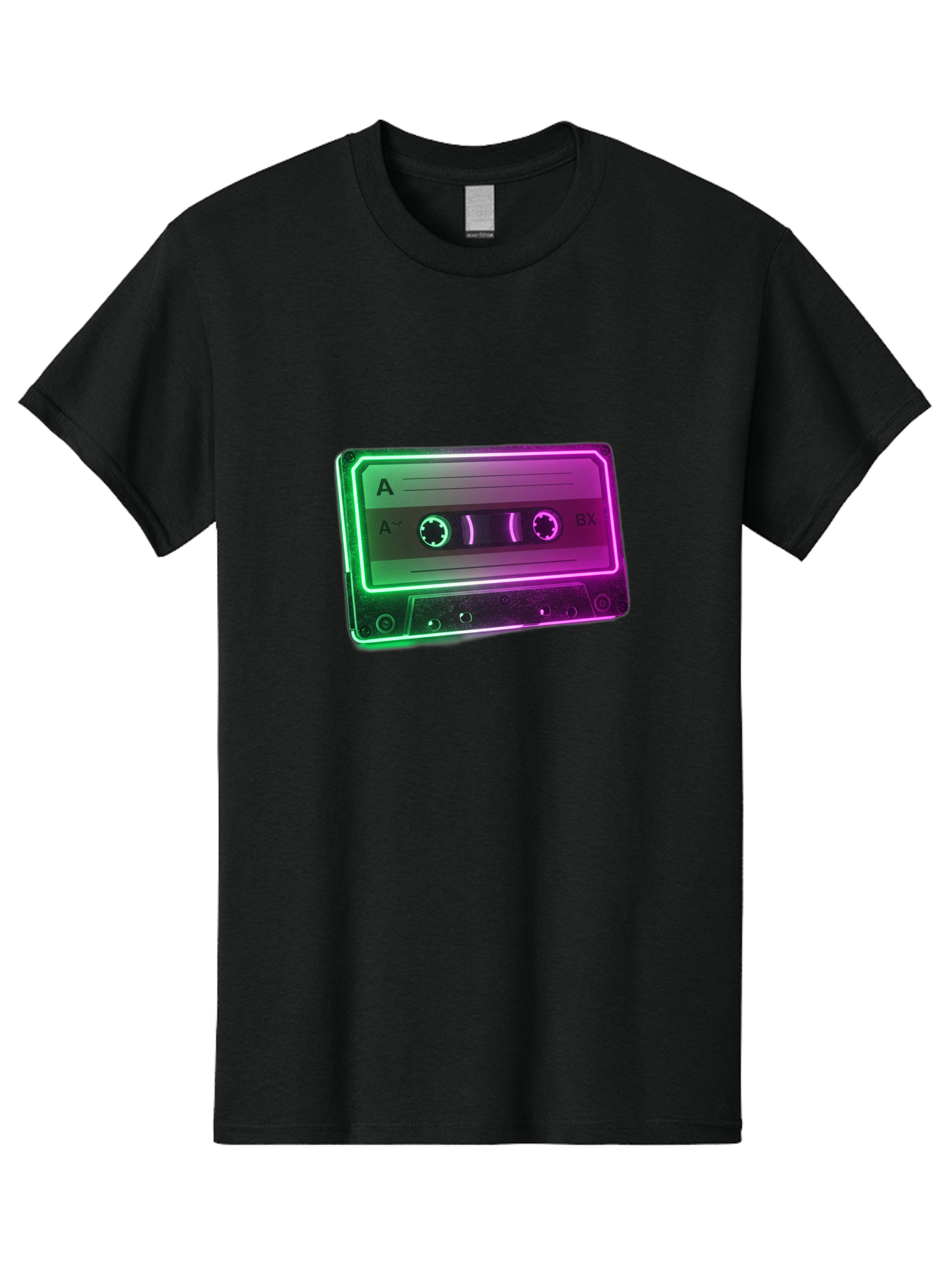 Cassette-Tape-3 Men'S Graphic Tee, 100% Cotton, Comfortable Casual Summer Wear, Machine Washable, Cassette Tape, Retro Music, Vintage Technology, A Side, Music Nostalgia, Cassette Player, Retro Aesthetics, Glowing Effect, Baa261 13