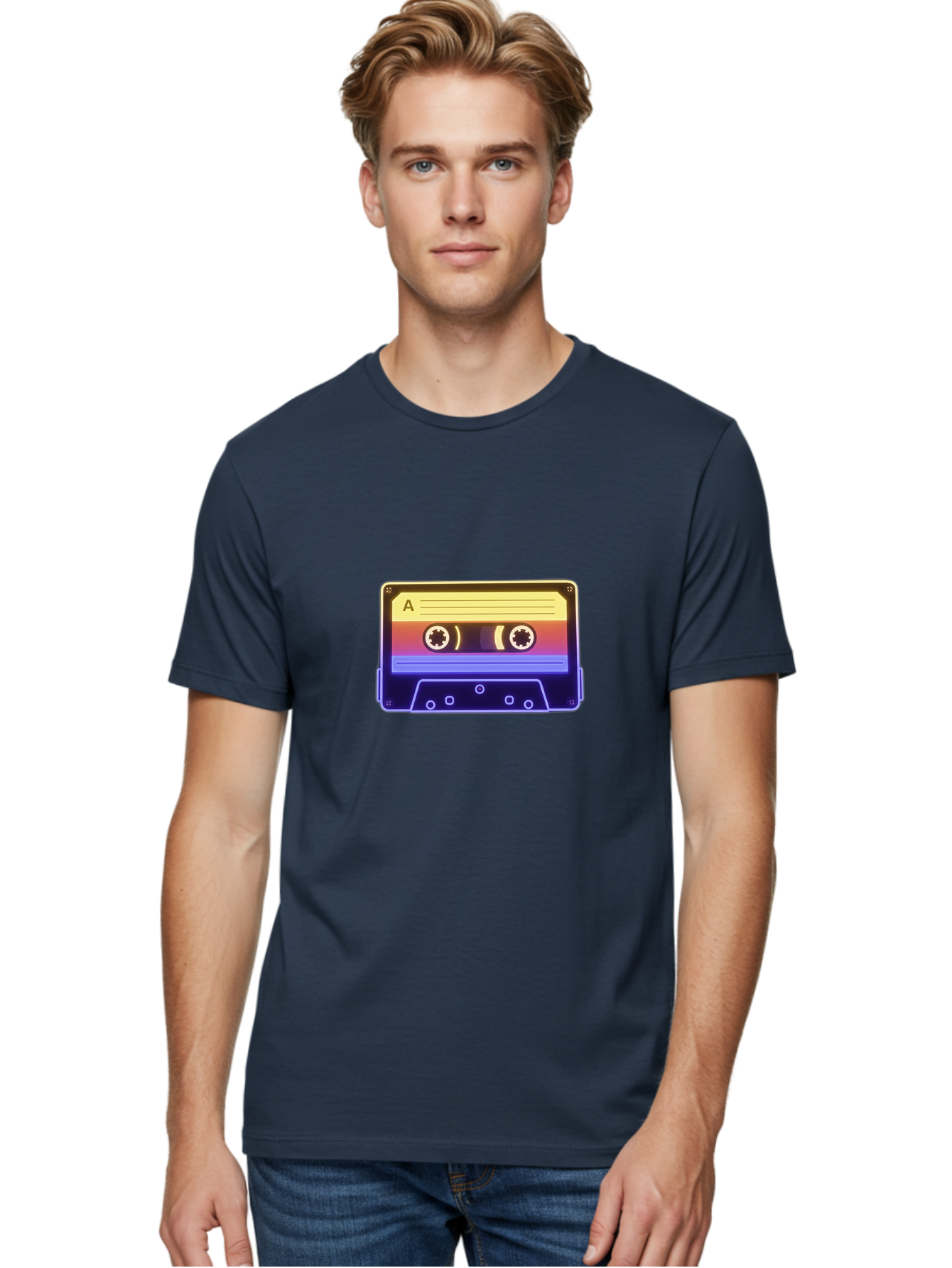 Cassette-Tape-A-1 Men'S Graphic Tee, 100% Cotton, Comfortable Casual Summer Wear, Machine Washable, Retro Cassette Tape, Vintage Music, Nostalgic Technology, 80S And 90S Memorabilia, Mixtape, Cassette Player, Retro Audio Baa265 30