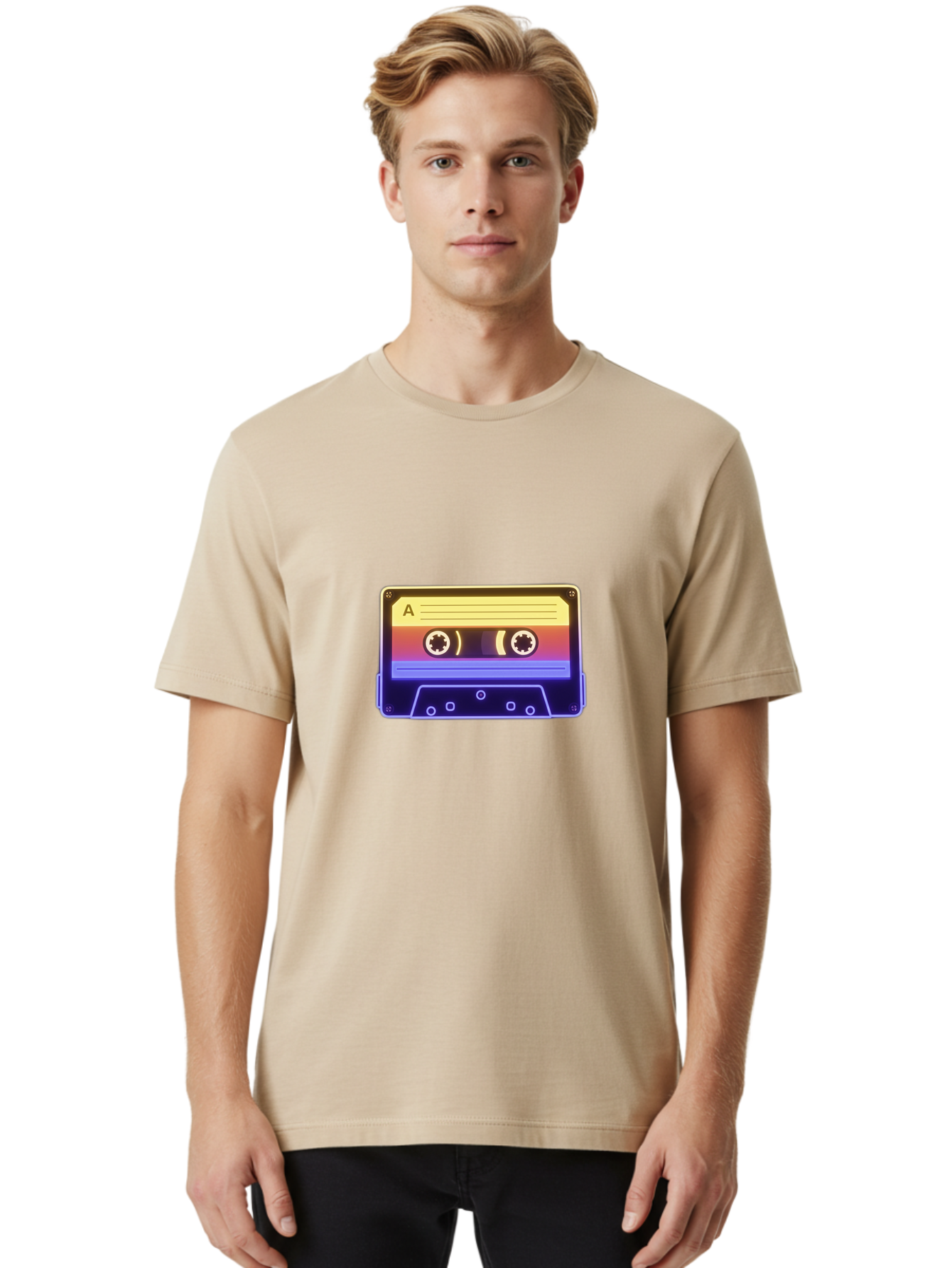 Cassette-Tape-A-1 Men'S Graphic Tee, 100% Cotton, Comfortable Casual Summer Wear, Machine Washable, Retro Cassette Tape, Vintage Music, Nostalgic Technology, 80S And 90S Memorabilia, Mixtape, Cassette Player, Retro Audio Baa265 6