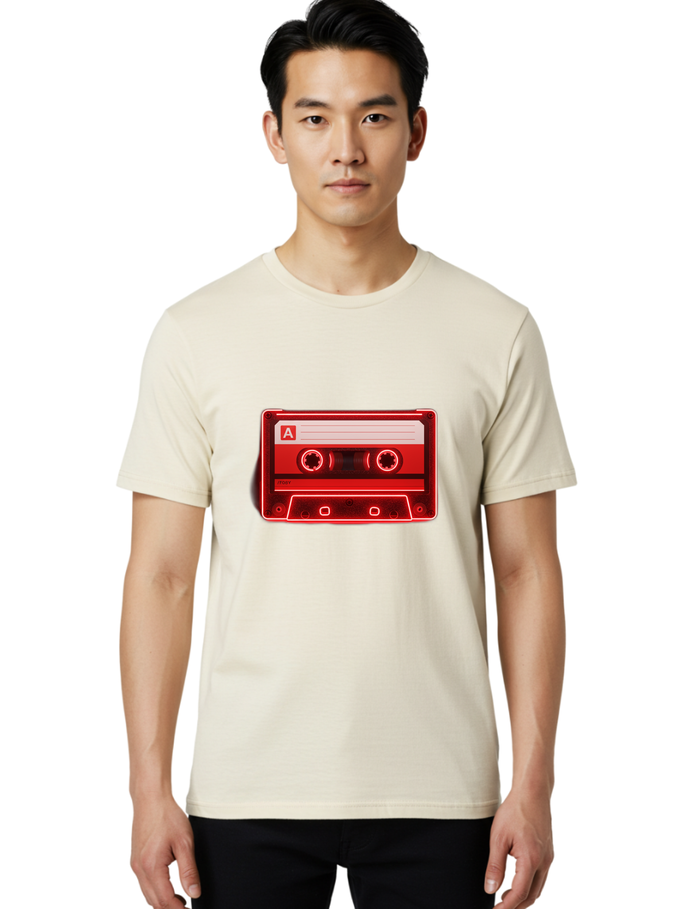Cassette-Tape-A-2 Men'S Graphic Tee, 100% Cotton, Comfortable Casual Summer Wear, Machine Washable, Retro Cassette Tape, Mix Tape, Nostalgic Music, Vintage Audio, Retro Technology, Classic Music Format, Compact Cassette Baa266 24