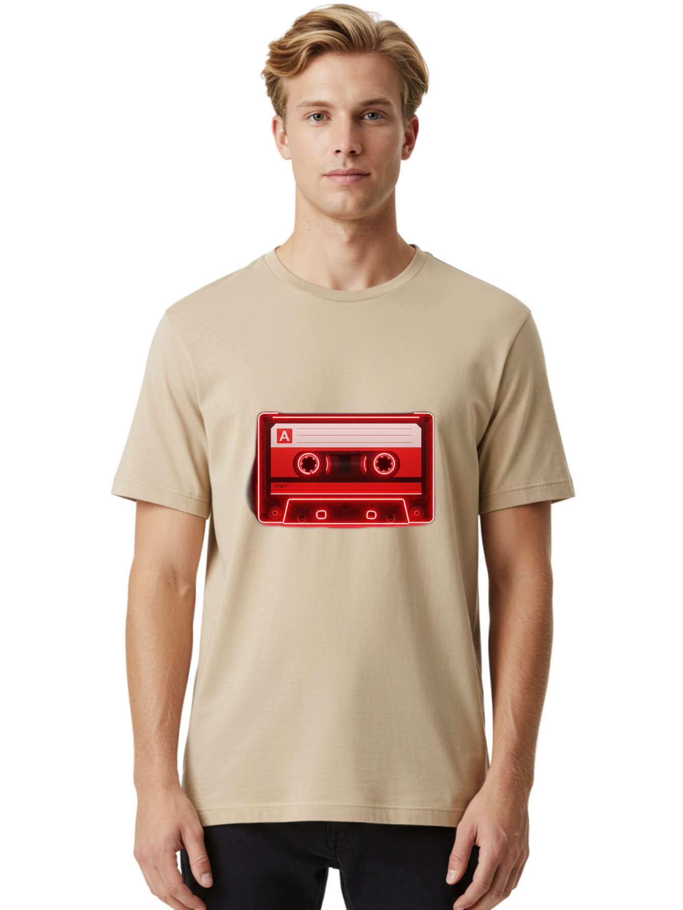 Cassette-Tape-A-2 Men'S Graphic Tee, 100% Cotton, Comfortable Casual Summer Wear, Machine Washable, Retro Cassette Tape, Mix Tape, Nostalgic Music, Vintage Audio, Retro Technology, Classic Music Format, Compact Cassette Baa266 2