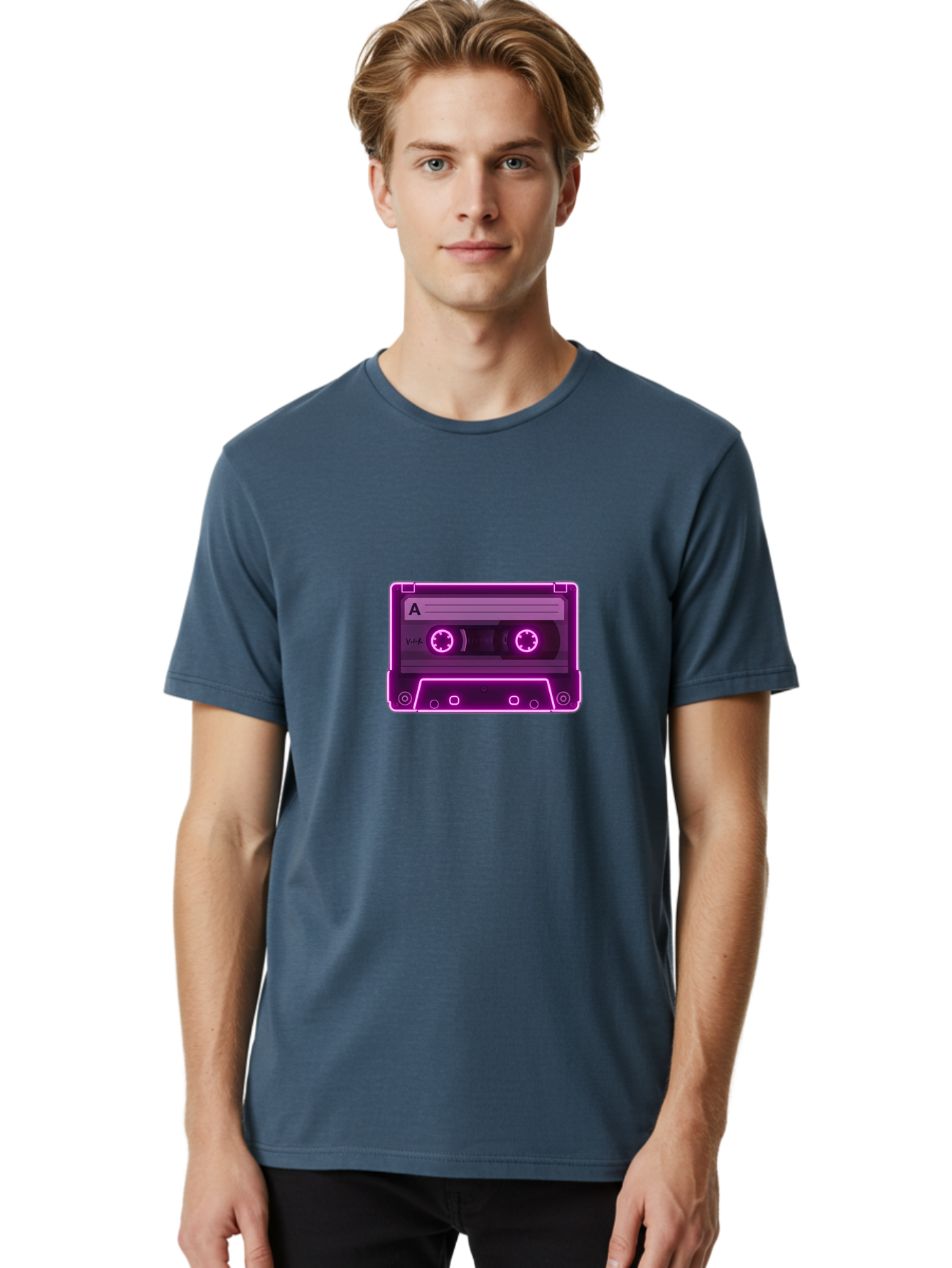Cassette-Tape-A-3 Men'S Graphic Tee, 100% Cotton, Comfortable Casual Summer Wear, Machine Washable, Cassette Tape, Retro Music, Vintage Technology, Nostalgic Feel, Music Format, Analog Sound, Side A Baa267 4