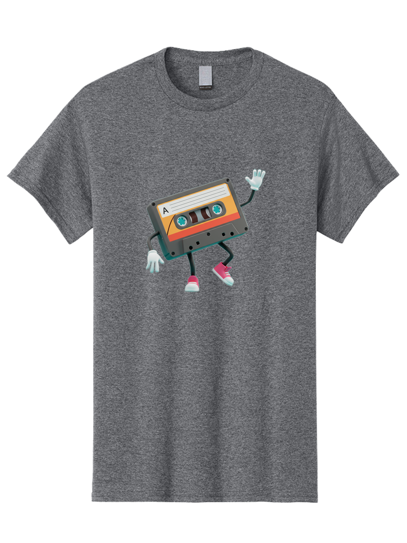 Cassette-Tape-A Men'S Graphic Tee, 100% Cotton, Comfortable Casual Summer Wear, Machine Washable, Retro Cassette Tape, Anthropomorphic Cassette, Cartoon Character, Mixtape Nostalgia, Retro Music, Funky Art, Playful Design, Vintage Vibes, Baa271 7
