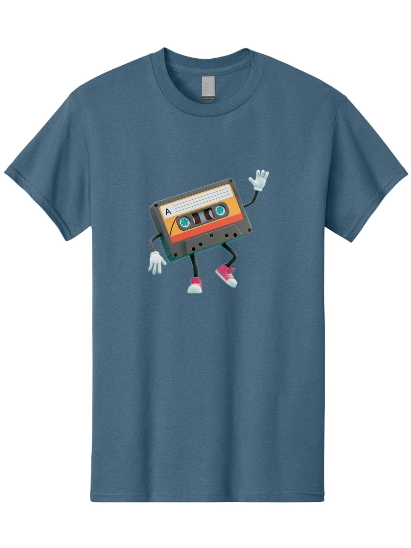 Cassette-Tape-A Men'S Graphic Tee, 100% Cotton, Comfortable Casual Summer Wear, Machine Washable, Retro Cassette Tape, Anthropomorphic Cassette, Cartoon Character, Mixtape Nostalgia, Retro Music, Funky Art, Playful Design, Vintage Vibes, Baa271 3