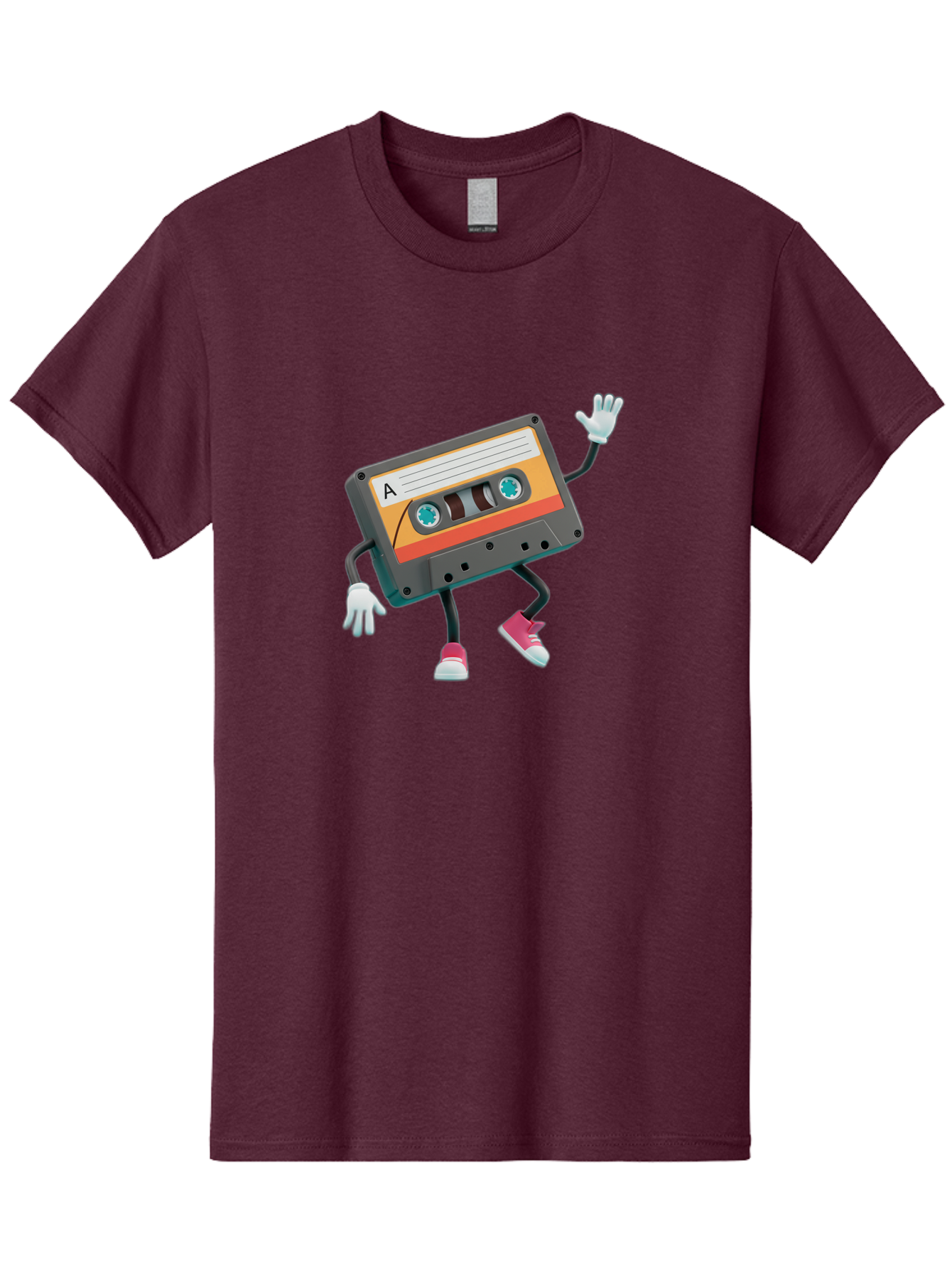 Cassette-Tape-A Men'S Graphic Tee, 100% Cotton, Comfortable Casual Summer Wear, Machine Washable, Retro Cassette Tape, Anthropomorphic Cassette, Cartoon Character, Mixtape Nostalgia, Retro Music, Funky Art, Playful Design, Vintage Vibes, Baa271 21