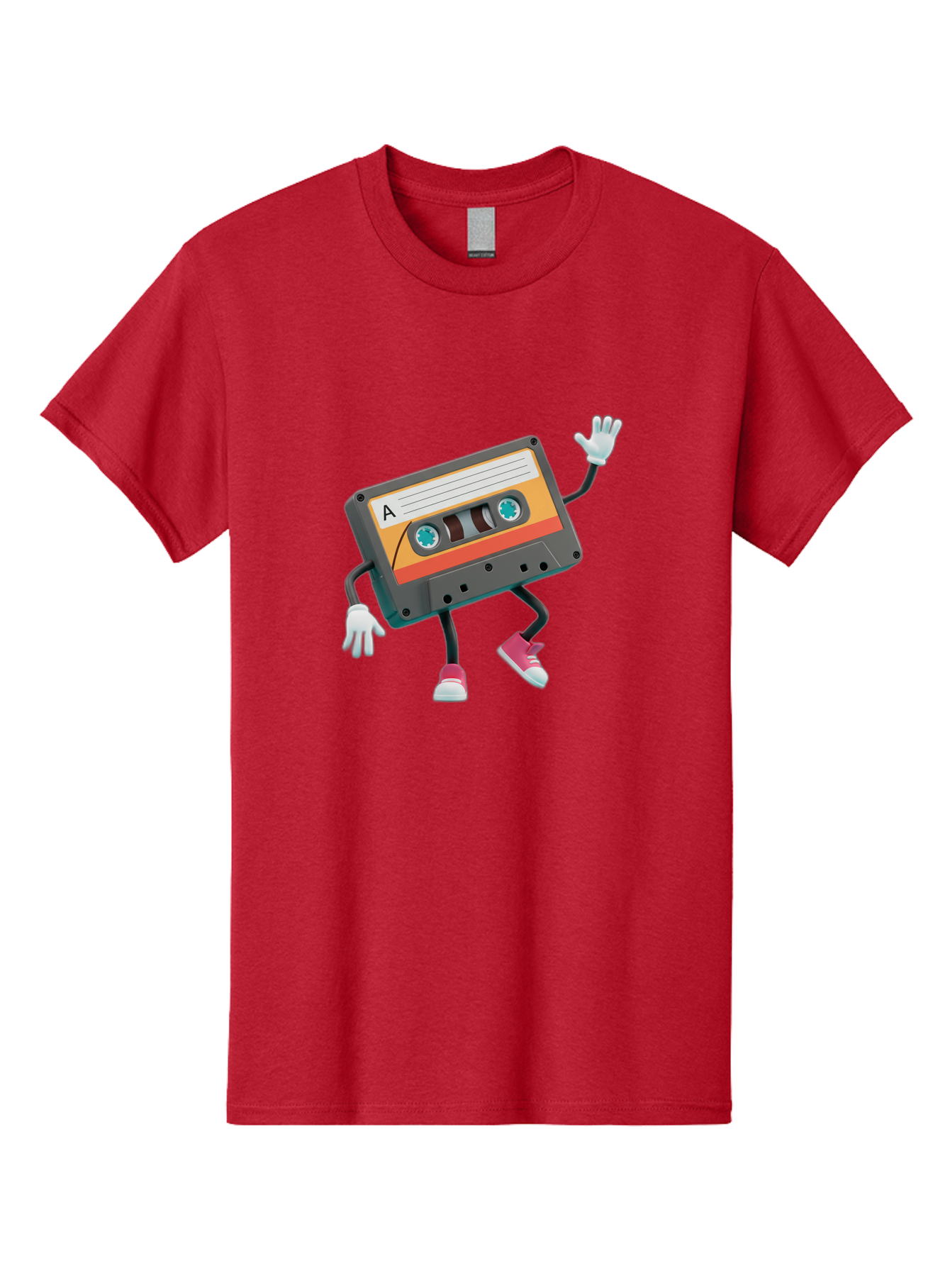 Cassette-Tape-A Men'S Graphic Tee, 100% Cotton, Comfortable Casual Summer Wear, Machine Washable, Retro Cassette Tape, Anthropomorphic Cassette, Cartoon Character, Mixtape Nostalgia, Retro Music, Funky Art, Playful Design, Vintage Vibes, Baa271 5