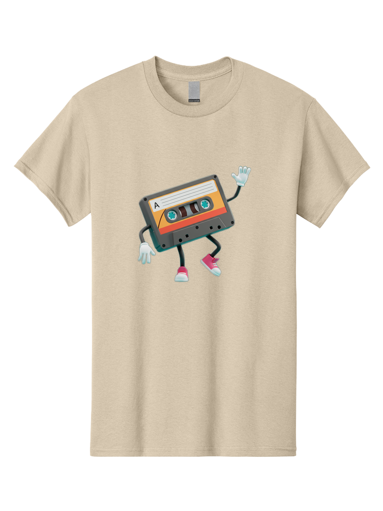 Cassette-Tape-A Men'S Graphic Tee, 100% Cotton, Comfortable Casual Summer Wear, Machine Washable, Retro Cassette Tape, Anthropomorphic Cassette, Cartoon Character, Mixtape Nostalgia, Retro Music, Funky Art, Playful Design, Vintage Vibes, Baa271 23