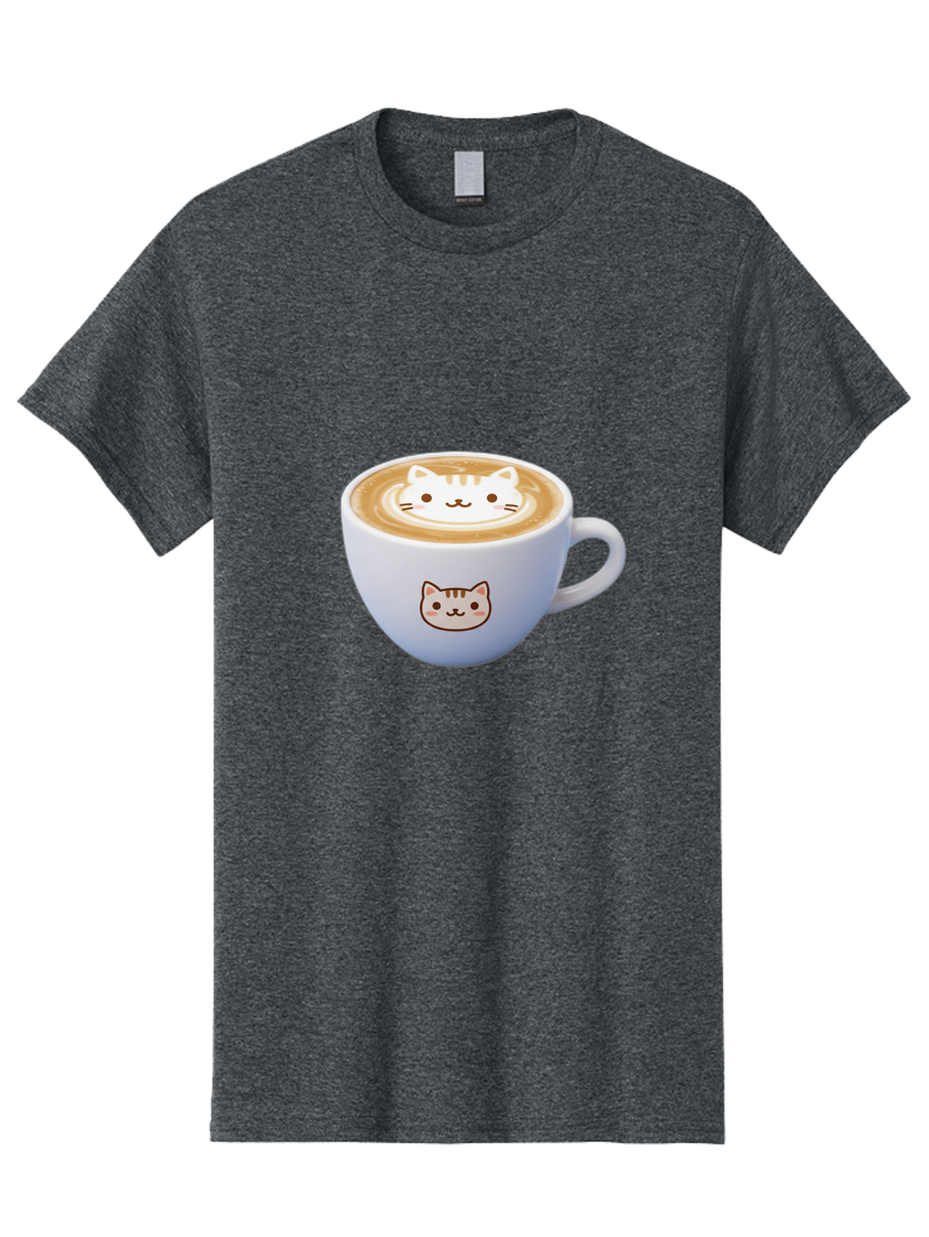 Cat-Coffee Men'S Graphic Tee, 100% Cotton, Comfortable Casual Summer Wear, Machine Washable, Cat Face Latte Art, Coffee Cup Design, Feline Illustration, Cute Cat Graphics, Coffee Culture, Latte Art, Adorable Cat Face Baa275 11