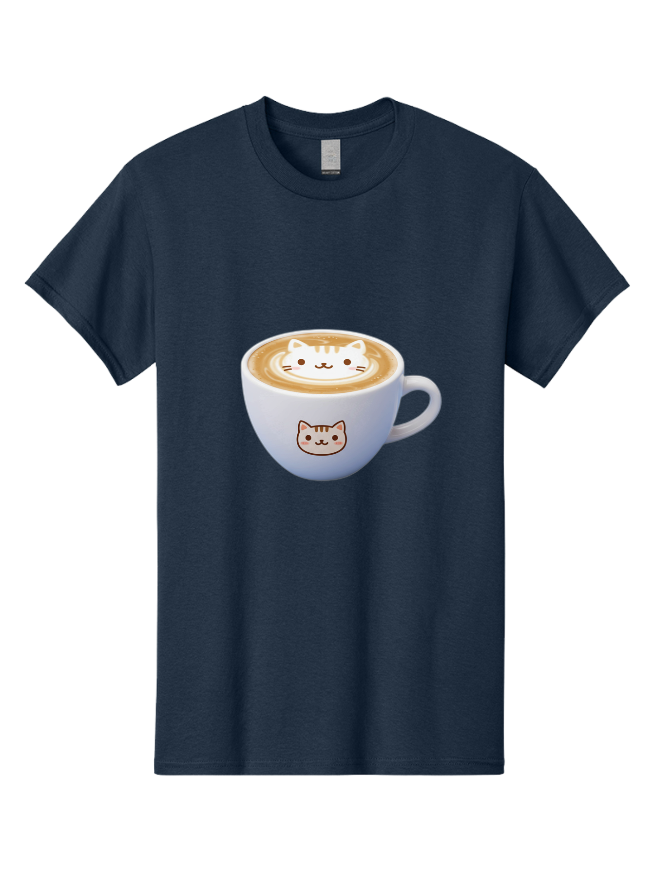 Cat-Coffee Men'S Graphic Tee, 100% Cotton, Comfortable Casual Summer Wear, Machine Washable, Cat Face Latte Art, Coffee Cup Design, Feline Illustration, Cute Cat Graphics, Coffee Culture, Latte Art, Adorable Cat Face Baa275 17