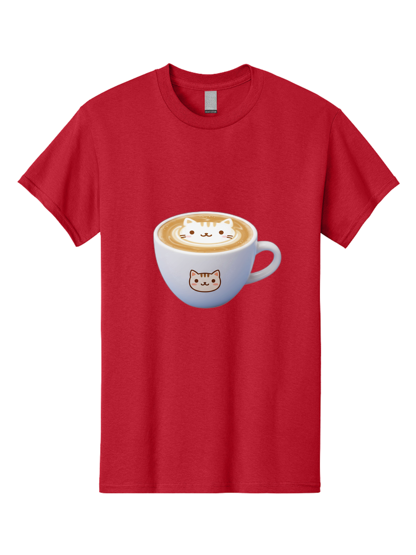 Cat-Coffee Men'S Graphic Tee, 100% Cotton, Comfortable Casual Summer Wear, Machine Washable, Cat Face Latte Art, Coffee Cup Design, Feline Illustration, Cute Cat Graphics, Coffee Culture, Latte Art, Adorable Cat Face Baa275 29