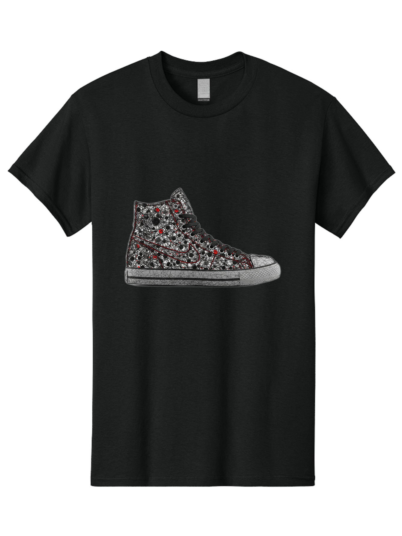 Chuck-Taylor-All-Star Men'S Graphic Tee, 100% Cotton, Comfortable Casual Summer Wear, Machine Washable, High Top Sneakers, Chunky Sole, Lace-Up Design, Floral Pattern, Bold Fashion, Statement Shoes, Converse Style, Canvas Material, Baa317 23