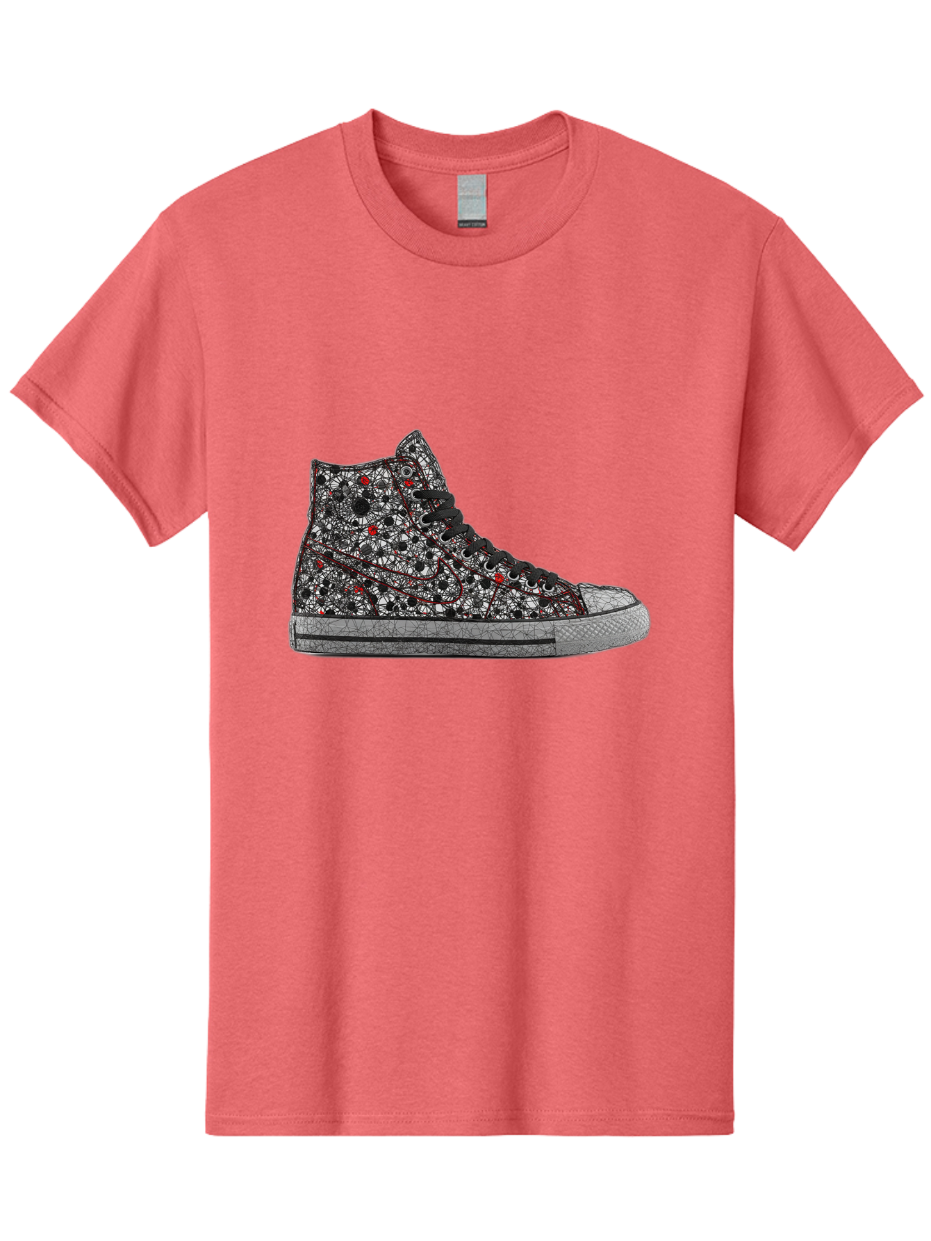 Chuck-Taylor-All-Star Men'S Graphic Tee, 100% Cotton, Comfortable Casual Summer Wear, Machine Washable, High Top Sneakers, Chunky Sole, Lace-Up Design, Floral Pattern, Bold Fashion, Statement Shoes, Converse Style, Canvas Material, Baa317 27