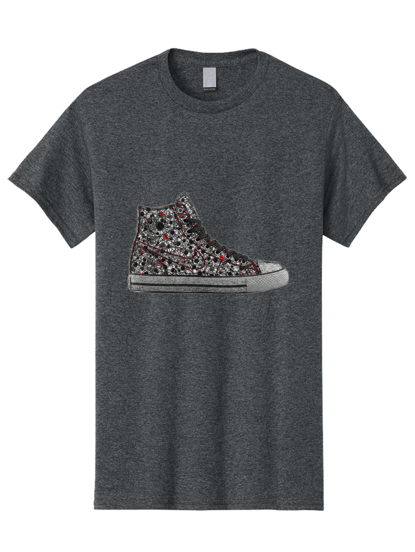 Chuck-Taylor-All-Star Men'S Graphic Tee, 100% Cotton, Comfortable Casual Summer Wear, Machine Washable, High Top Sneakers, Chunky Sole, Lace-Up Design, Floral Pattern, Bold Fashion, Statement Shoes, Converse Style, Canvas Material, Baa317 11