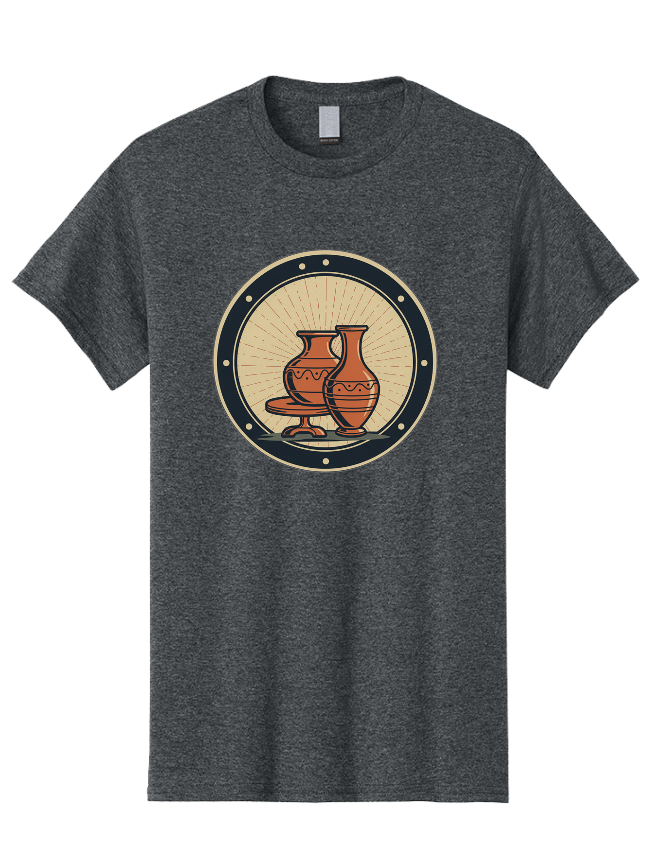 Clay-Pots Men'S Graphic Tee, 100% Cotton, Comfortable Casual Summer Wear, Machine Washable, Clay Pots, Ancient Pottery, Vintage Ceramics, Decorative Vases, Earthy Tones, Traditional Craftsmanship, Cultural Heritage, Artistic Expression, Baa329 17