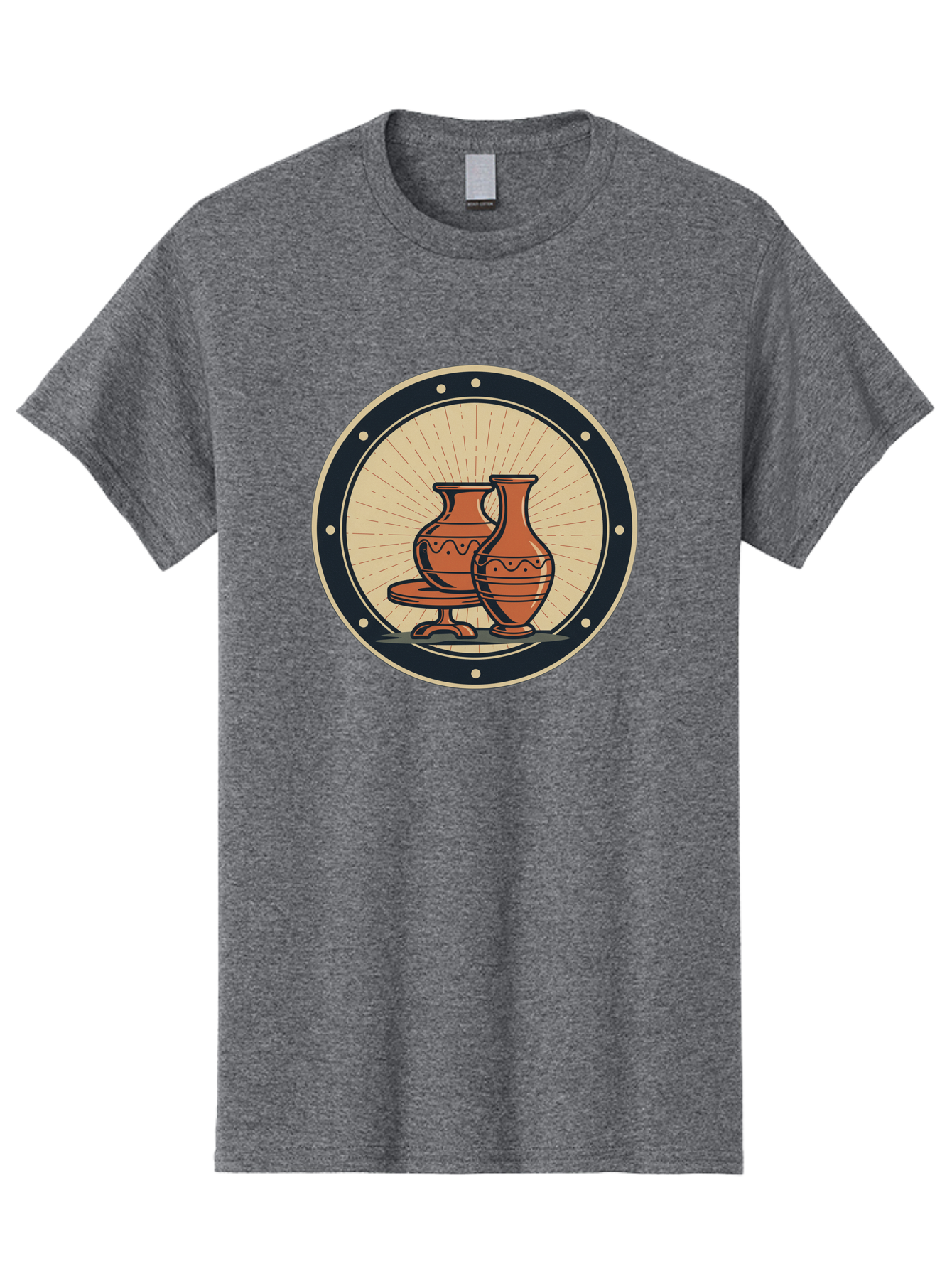 Clay-Pots Men'S Graphic Tee, 100% Cotton, Comfortable Casual Summer Wear, Machine Washable, Clay Pots, Ancient Pottery, Vintage Ceramics, Decorative Vases, Earthy Tones, Traditional Craftsmanship, Cultural Heritage, Artistic Expression, Baa329 15