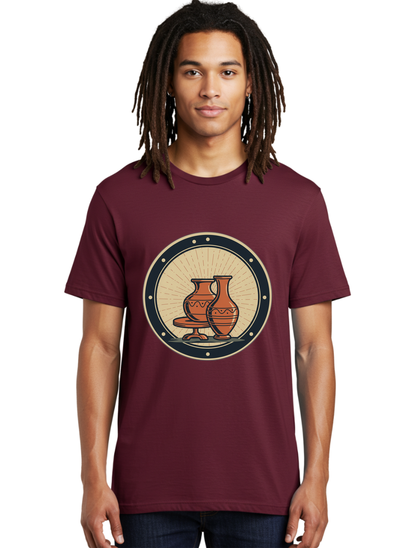 Clay-Pots Men'S Graphic Tee, 100% Cotton, Comfortable Casual Summer Wear, Machine Washable, Clay Pots, Ancient Pottery, Vintage Ceramics, Decorative Vases, Earthy Tones, Traditional Craftsmanship, Cultural Heritage, Artistic Expression, Baa329 24