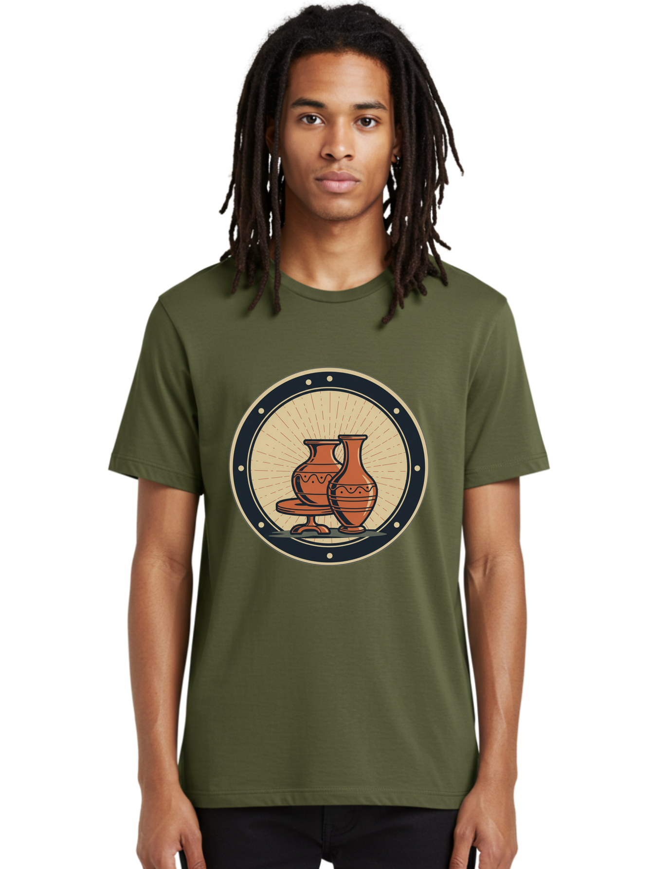 Clay-Pots Men'S Graphic Tee, 100% Cotton, Comfortable Casual Summer Wear, Machine Washable, Clay Pots, Ancient Pottery, Vintage Ceramics, Decorative Vases, Earthy Tones, Traditional Craftsmanship, Cultural Heritage, Artistic Expression, Baa329 30