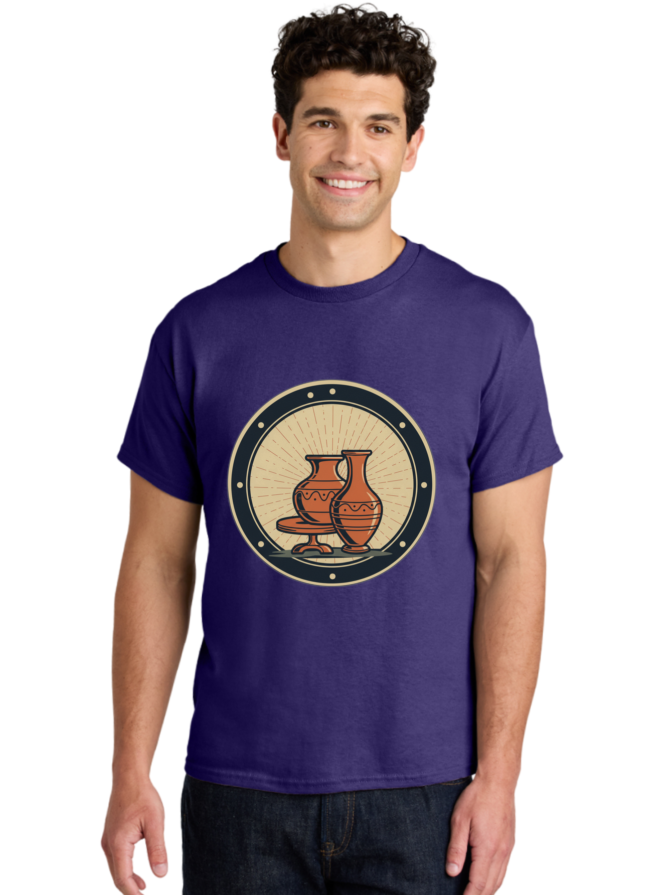 Clay-Pots Men'S Graphic Tee, 100% Cotton, Comfortable Casual Summer Wear, Machine Washable, Clay Pots, Ancient Pottery, Vintage Ceramics, Decorative Vases, Earthy Tones, Traditional Craftsmanship, Cultural Heritage, Artistic Expression, Baa329 10