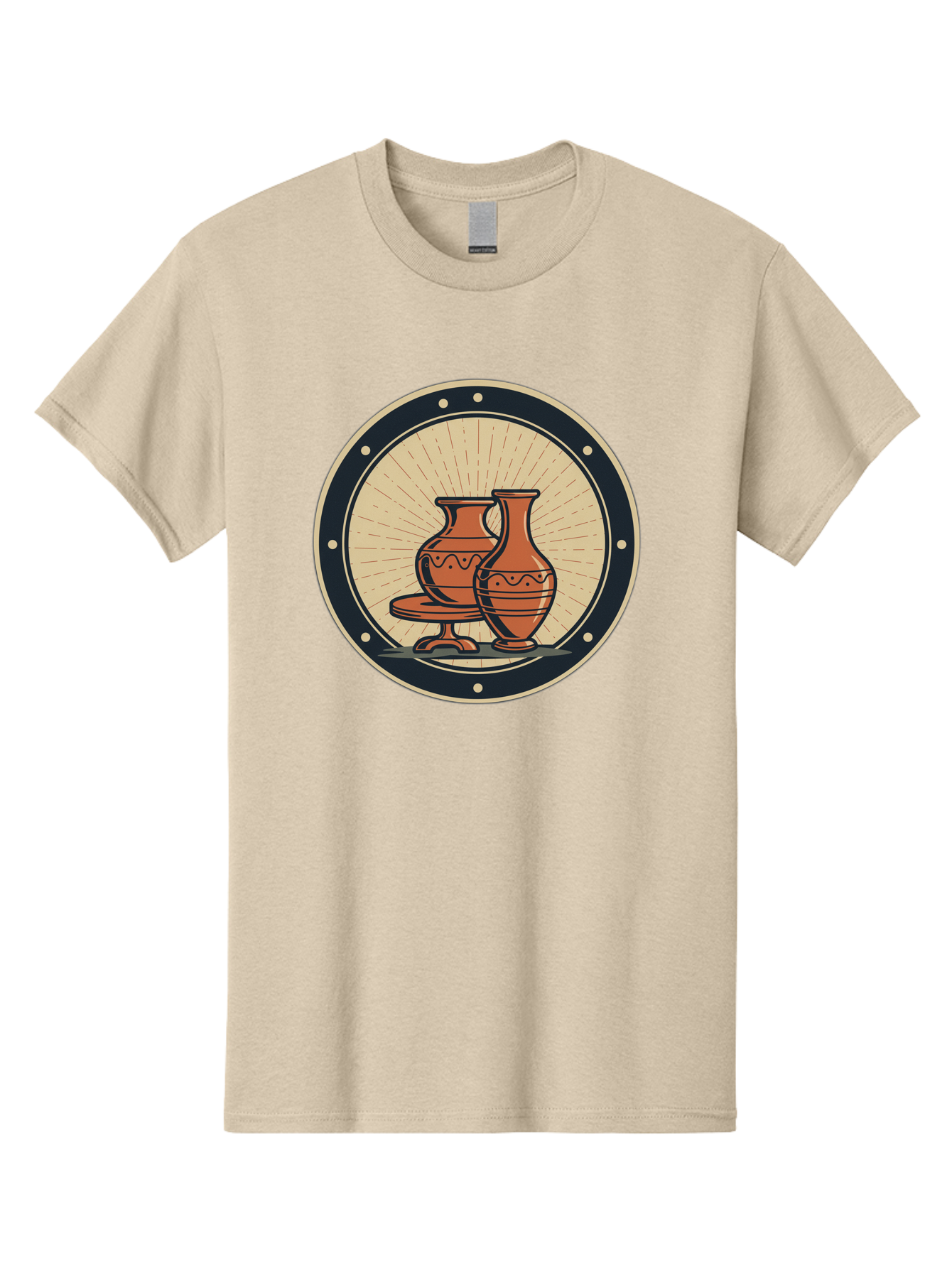 Clay-Pots Men'S Graphic Tee, 100% Cotton, Comfortable Casual Summer Wear, Machine Washable, Clay Pots, Ancient Pottery, Vintage Ceramics, Decorative Vases, Earthy Tones, Traditional Craftsmanship, Cultural Heritage, Artistic Expression, Baa329 7