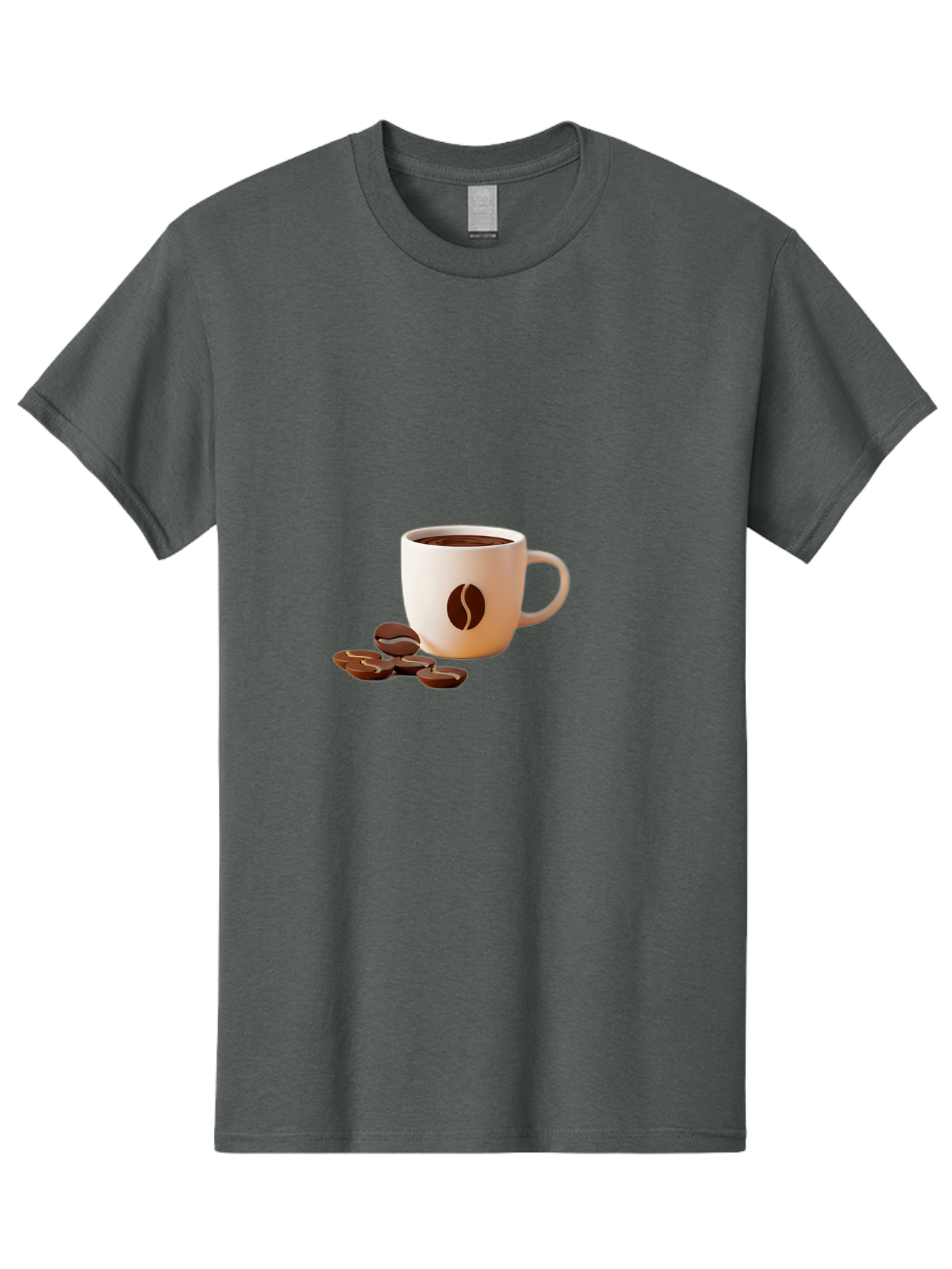 Coffee-Bean-Mug Men'S Graphic Tee, 100% Cotton, Comfortable Casual Summer Wear, Machine Washable, Coffee Mug, Coffee Beans, Dark Brown Coffee, Morning Coffee, Coffee Break, Coffee Time, Coffee Symbol, Coffee Design Baa335 19