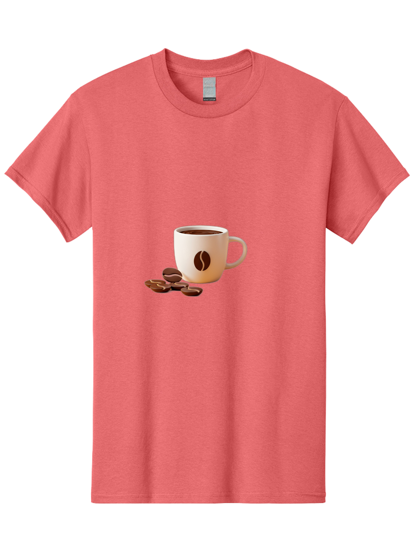 Coffee-Bean-Mug Men'S Graphic Tee, 100% Cotton, Comfortable Casual Summer Wear, Machine Washable, Coffee Mug, Coffee Beans, Dark Brown Coffee, Morning Coffee, Coffee Break, Coffee Time, Coffee Symbol, Coffee Design Baa335 17