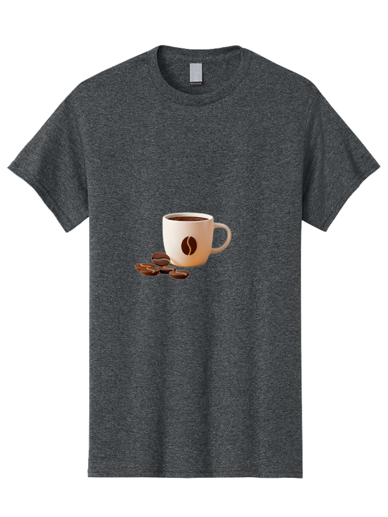 Coffee-Bean-Mug Men'S Graphic Tee, 100% Cotton, Comfortable Casual Summer Wear, Machine Washable, Coffee Mug, Coffee Beans, Dark Brown Coffee, Morning Coffee, Coffee Break, Coffee Time, Coffee Symbol, Coffee Design Baa335 7