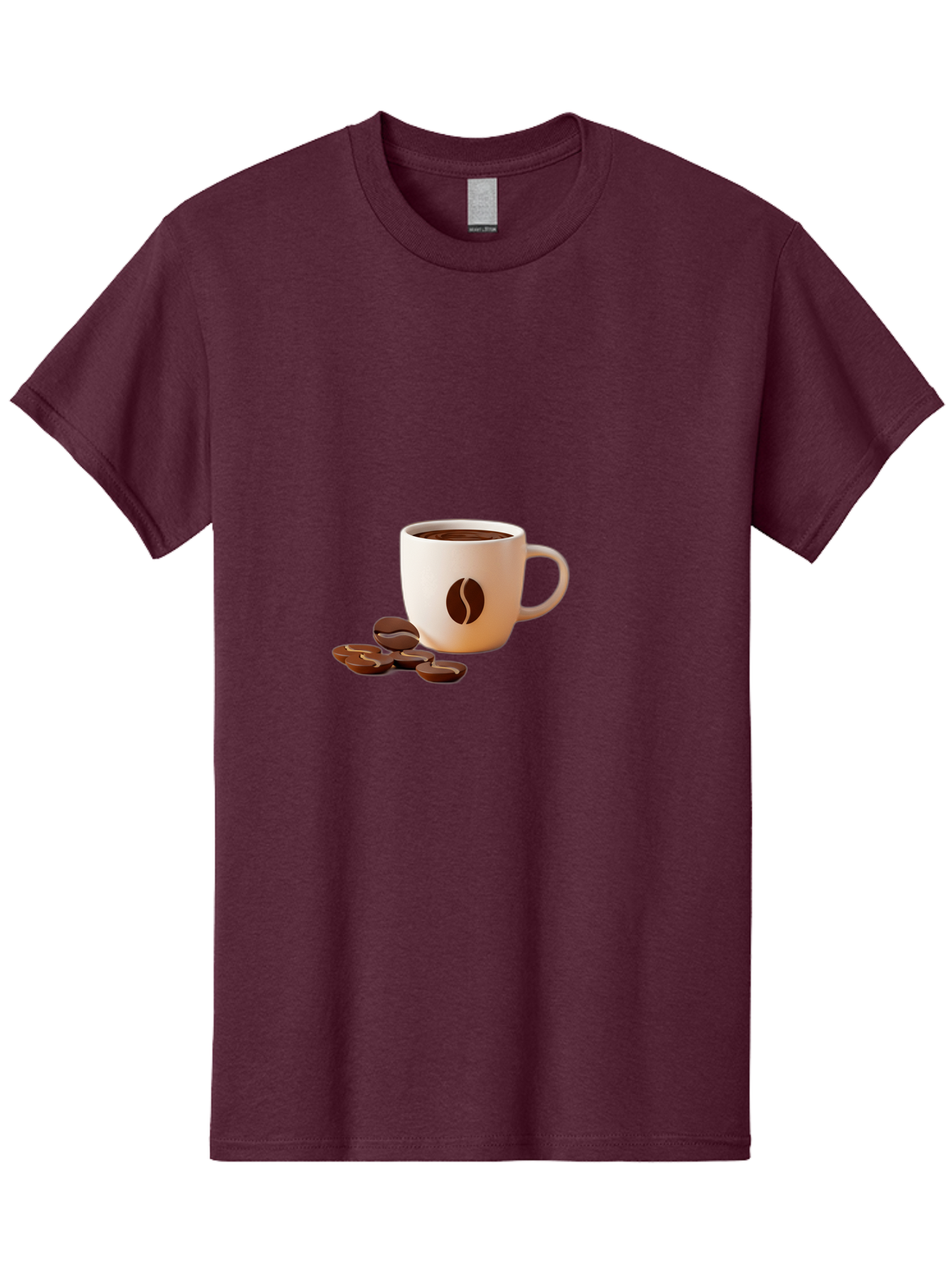 Coffee-Bean-Mug Men'S Graphic Tee, 100% Cotton, Comfortable Casual Summer Wear, Machine Washable, Coffee Mug, Coffee Beans, Dark Brown Coffee, Morning Coffee, Coffee Break, Coffee Time, Coffee Symbol, Coffee Design Baa335 15