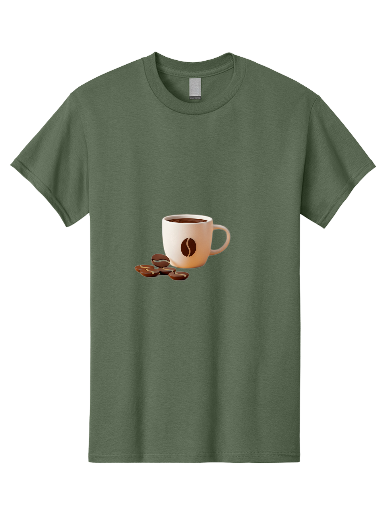 Coffee-Bean-Mug Men'S Graphic Tee, 100% Cotton, Comfortable Casual Summer Wear, Machine Washable, Coffee Mug, Coffee Beans, Dark Brown Coffee, Morning Coffee, Coffee Break, Coffee Time, Coffee Symbol, Coffee Design Baa335 25