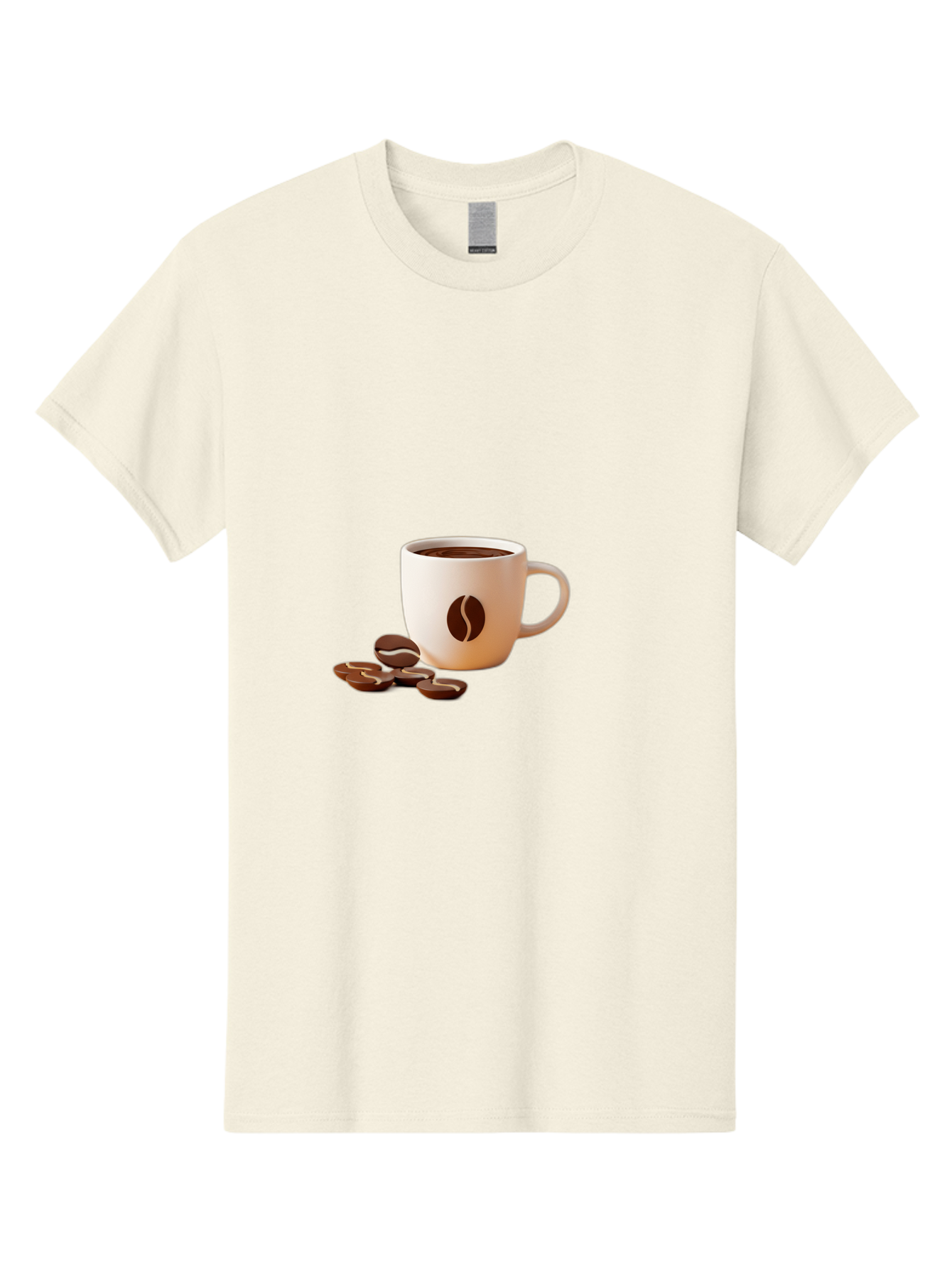 Coffee-Bean-Mug Men'S Graphic Tee, 100% Cotton, Comfortable Casual Summer Wear, Machine Washable, Coffee Mug, Coffee Beans, Dark Brown Coffee, Morning Coffee, Coffee Break, Coffee Time, Coffee Symbol, Coffee Design Baa335 3