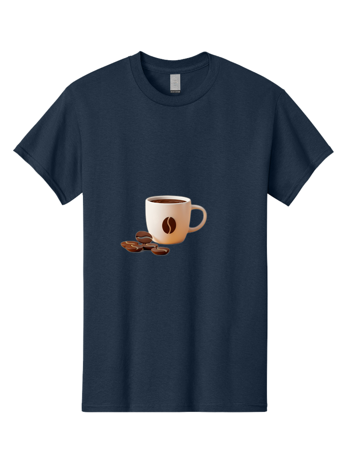 Coffee-Bean-Mug Men'S Graphic Tee, 100% Cotton, Comfortable Casual Summer Wear, Machine Washable, Coffee Mug, Coffee Beans, Dark Brown Coffee, Morning Coffee, Coffee Break, Coffee Time, Coffee Symbol, Coffee Design Baa335 21