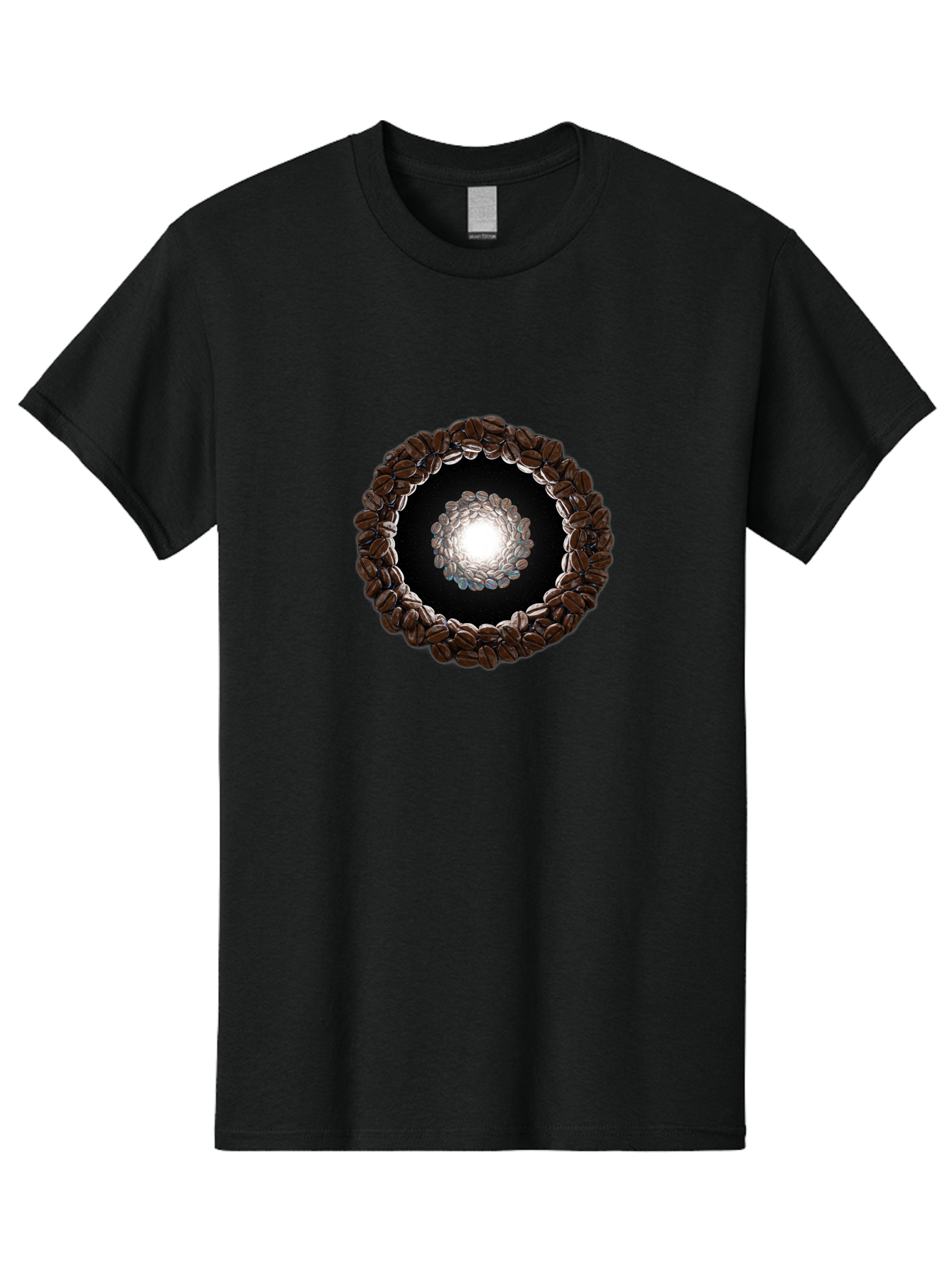 Coffee-Beans-Circle Men'S Graphic Tee, 100% Cotton, Comfortable Casual Summer Wear, Machine Washable, Circle Of Coffee Beans, Coffee Bean Wreath, Gourmet Coffee, Coffee Lover, Coffee Culture, Coffee Art, Bean Arrangement, Symmetrical Design, Baa337 27