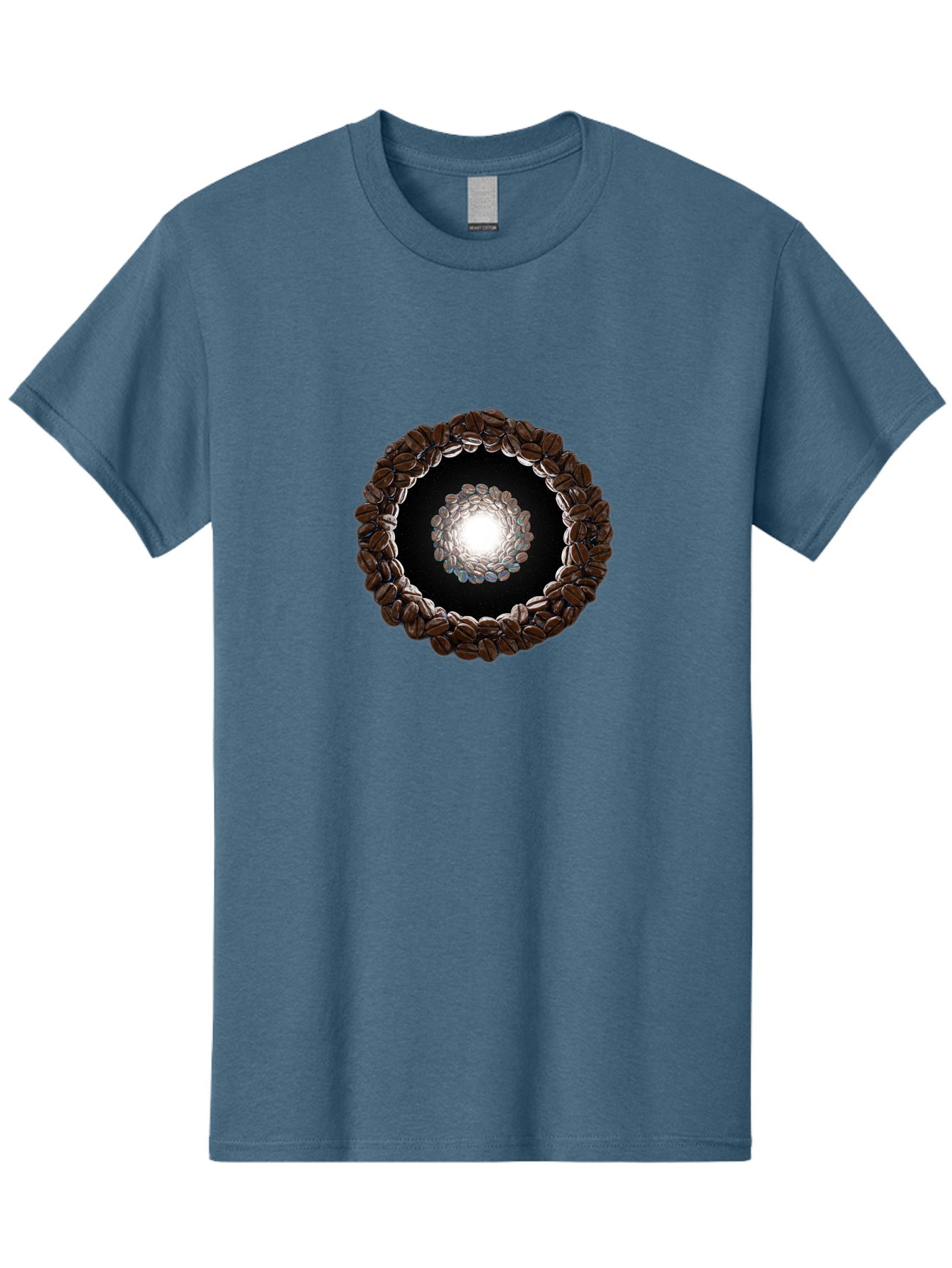 Coffee-Beans-Circle Men'S Graphic Tee, 100% Cotton, Comfortable Casual Summer Wear, Machine Washable, Circle Of Coffee Beans, Coffee Bean Wreath, Gourmet Coffee, Coffee Lover, Coffee Culture, Coffee Art, Bean Arrangement, Symmetrical Design, Baa337 17