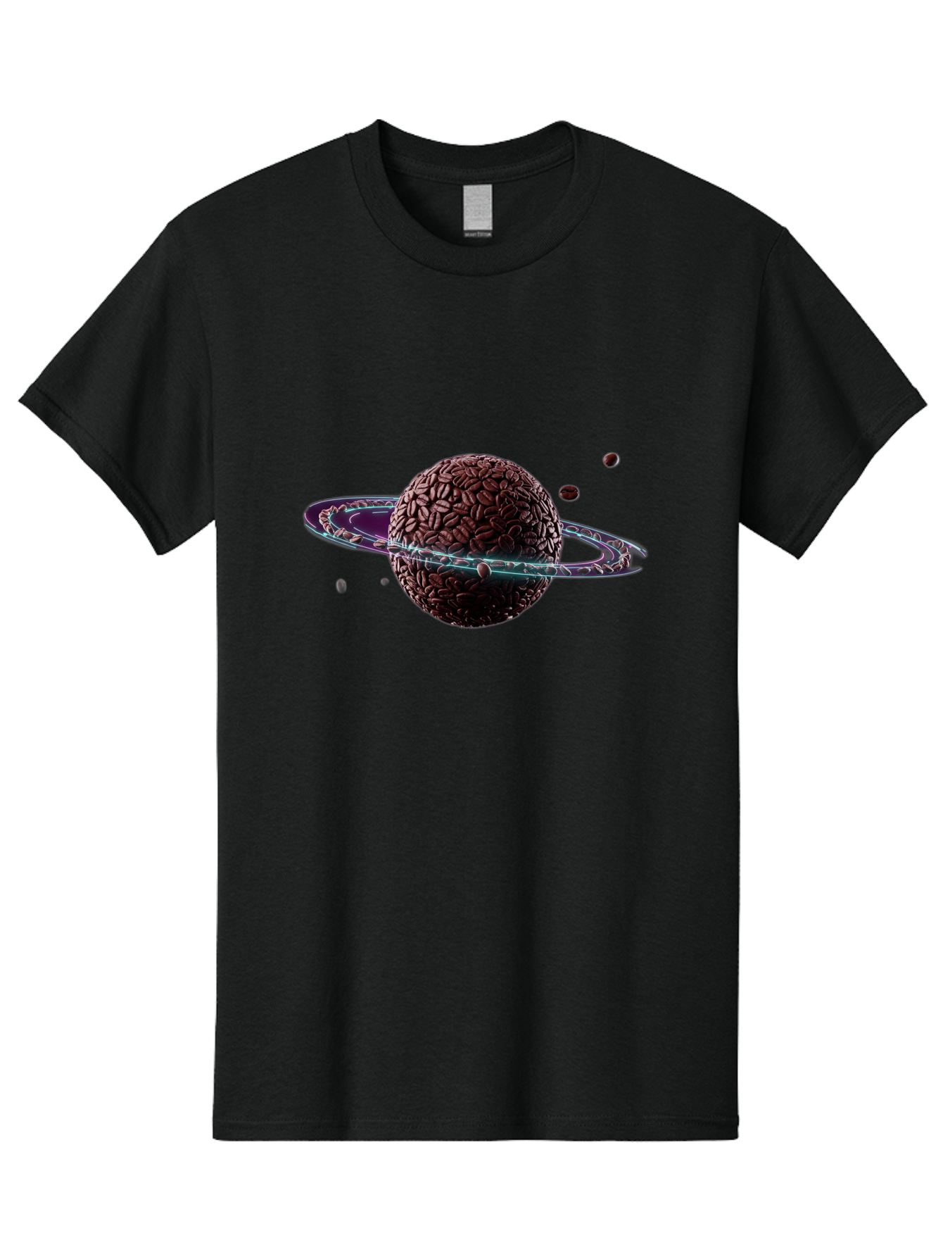 Coffee-Beans-Planet Men'S Graphic Tee, 100% Cotton, Comfortable Casual Summer Wear, Machine Washable, Coffee Beans, Planet With Rings, Creative Food Art, Coffee-Inspired Galaxy, Unique Design, Artistic Expression, Coffee Culture, Baa341 13