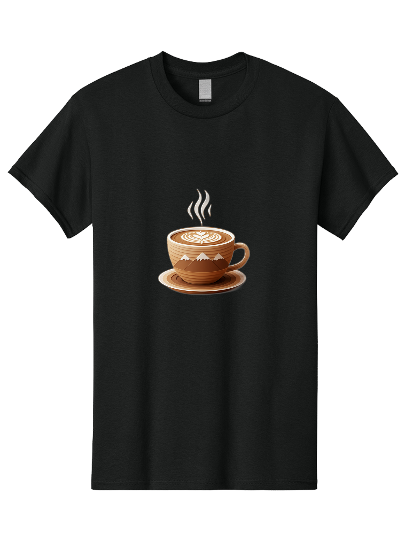 Coffee-Cup-11 Men'S Graphic Tee, 100% Cotton, Comfortable Casual Summer Wear, Machine Washable, Steaming Coffee Cup, Latte Art, Heart Design, Wooden Cup, White Mountains, Morning Coffee, Coffee Break, Espresso, Coffee Lover Baa345 15