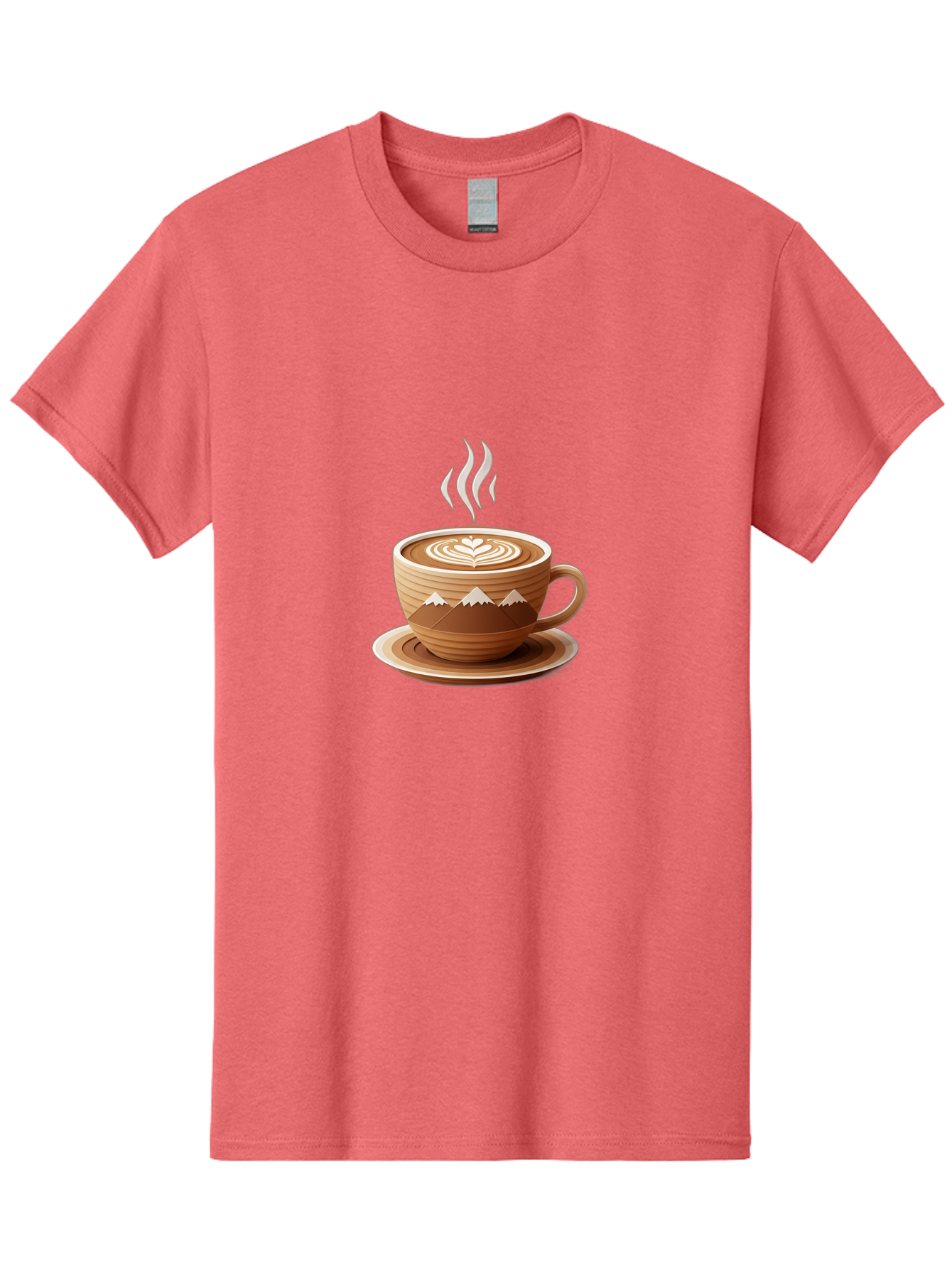 Coffee-Cup-11 Men'S Graphic Tee, 100% Cotton, Comfortable Casual Summer Wear, Machine Washable, Steaming Coffee Cup, Latte Art, Heart Design, Wooden Cup, White Mountains, Morning Coffee, Coffee Break, Espresso, Coffee Lover Baa345 17