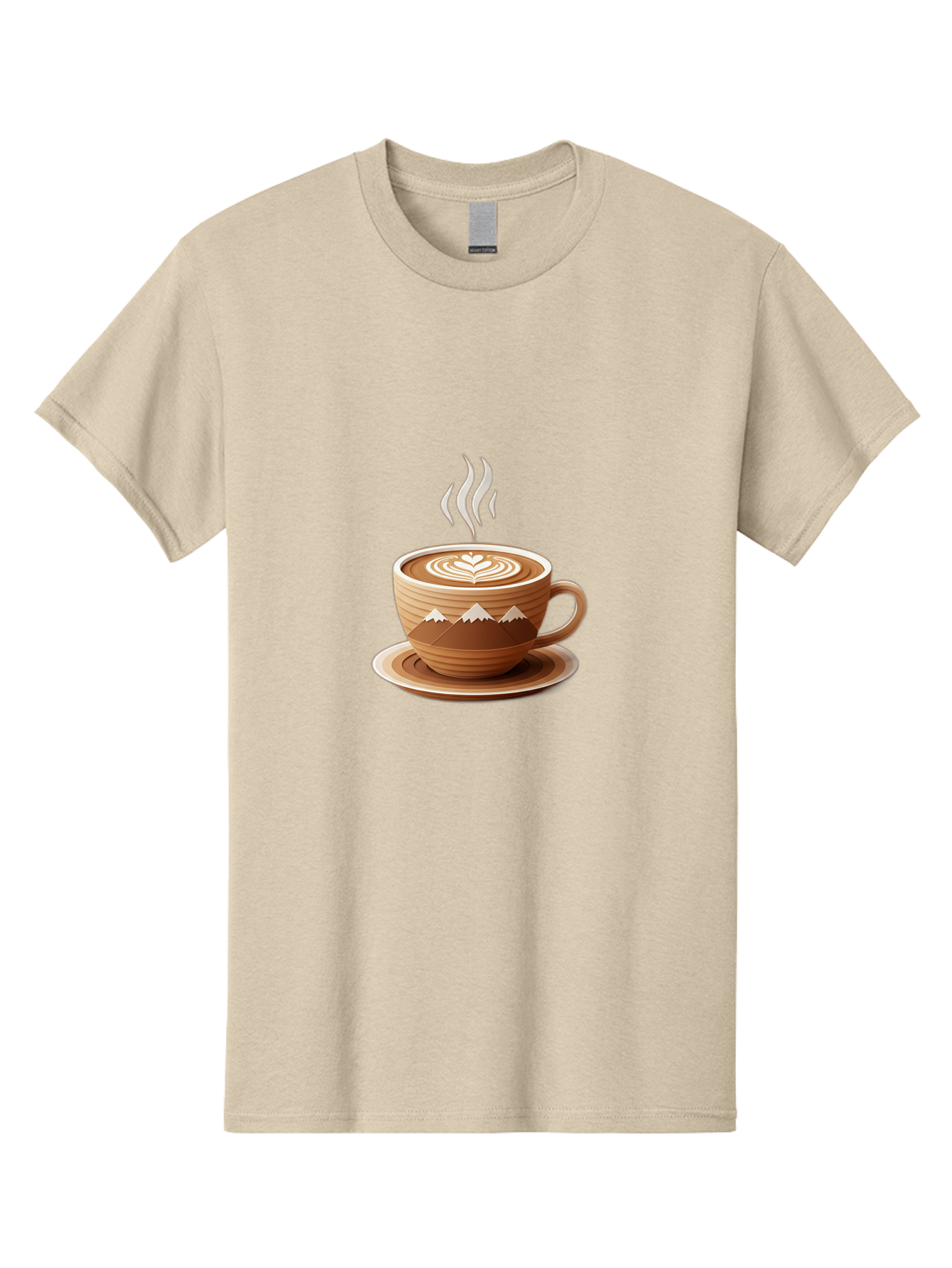 Coffee-Cup-11 Men'S Graphic Tee, 100% Cotton, Comfortable Casual Summer Wear, Machine Washable, Steaming Coffee Cup, Latte Art, Heart Design, Wooden Cup, White Mountains, Morning Coffee, Coffee Break, Espresso, Coffee Lover Baa345 11
