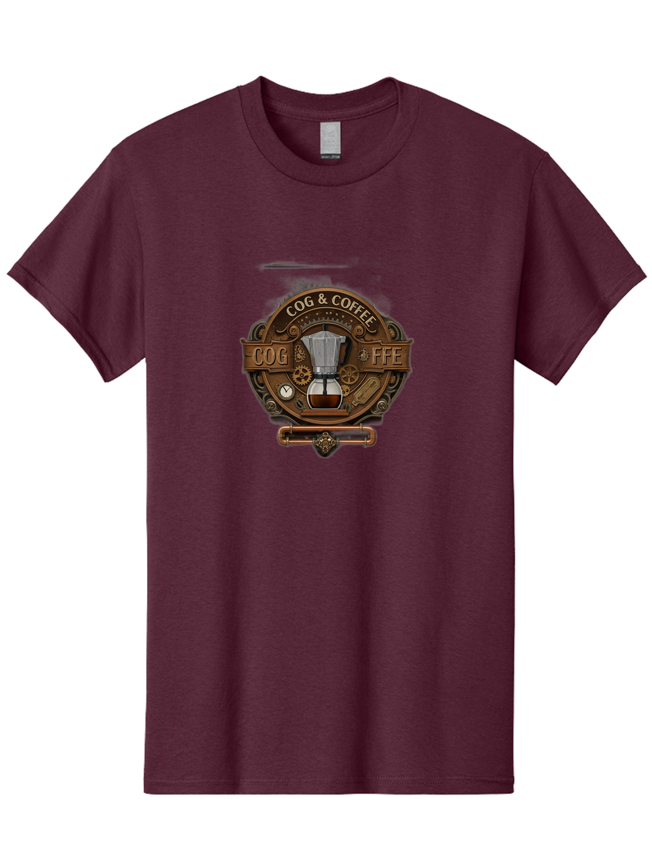 Cog-Coffee Men'S Graphic Tee, 100% Cotton, Comfortable Casual Summer Wear, Machine Washable, Steampunk Coffee Maker, Coffee Culture, Industrial Chic, Gears And Cogs, Vintage Coffee, Coffee Art, Metalwork, Steampunk Design, Cog & Coffee Logo Baa383 11