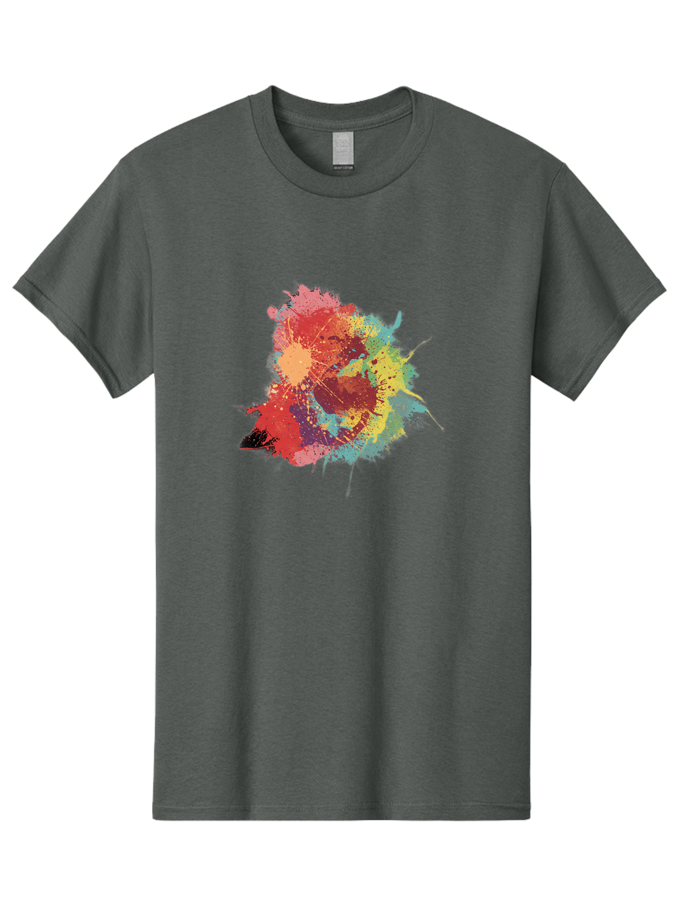 Colorful-Paint-Splatter Men'S Graphic Tee, 100% Cotton, Comfortable Casual Summer Wear, Machine Washable, Colorful Paint Splash, Vibrant Colors, Abstract Art, Dynamic Splatters, Creative Expression, Multicolored Design, Artistic Splatter, Baa392 3