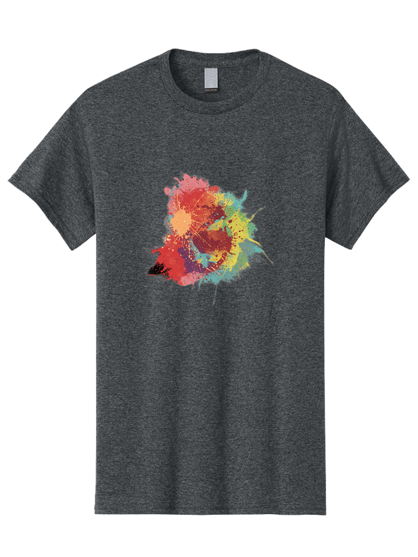 Colorful-Paint-Splatter Men'S Graphic Tee, 100% Cotton, Comfortable Casual Summer Wear, Machine Washable, Colorful Paint Splash, Vibrant Colors, Abstract Art, Dynamic Splatters, Creative Expression, Multicolored Design, Artistic Splatter, Baa392 13