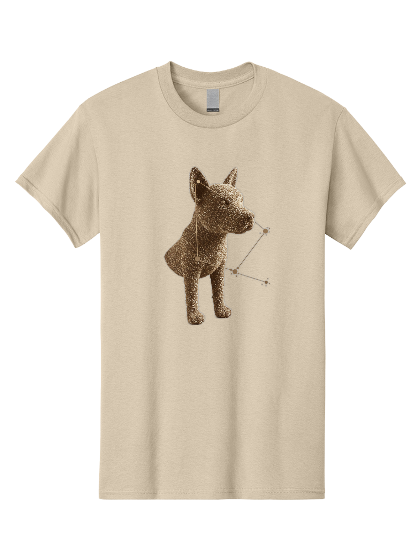Constellation-Dog Men'S Graphic Tee, 100% Cotton, Comfortable Casual Summer Wear, Machine Washable, Stylized Dog Illustration, Constellation Pattern, Geometric Design, Modern Art, Dog Silhouette, Celestial Theme, Abstract Dog Art, Baa396 29