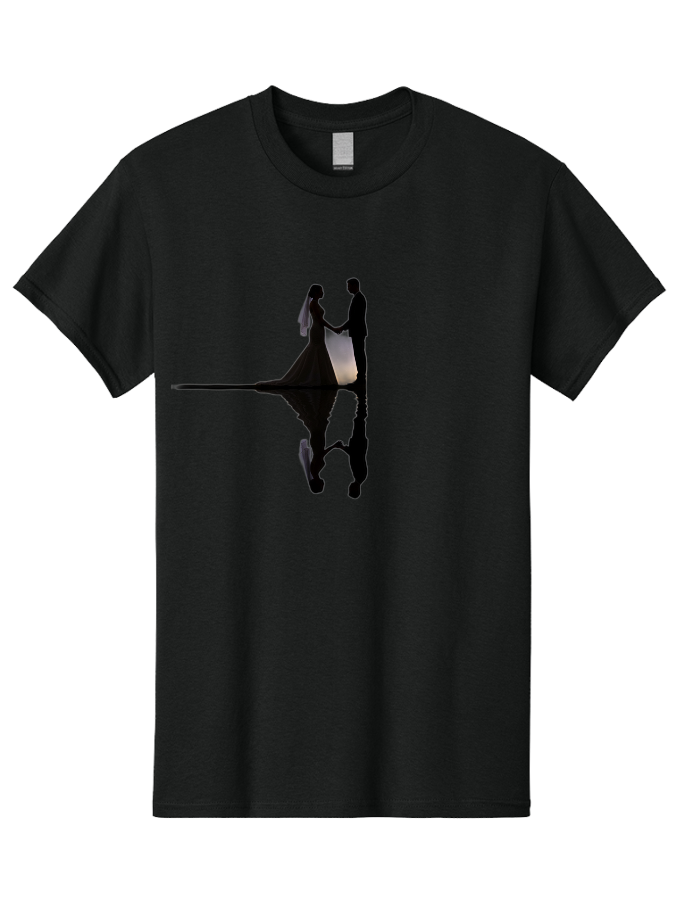 Couple-Silhouette-1 Men'S Graphic Tee, 100% Cotton, Comfortable Casual Summer Wear, Machine Washable, Couple Holding Hands, Romantic Love, Wedding Vows, Couple'S Unity, Hand In Hand, Love Forever, Together Forever, Silhouette Art Baa406 27