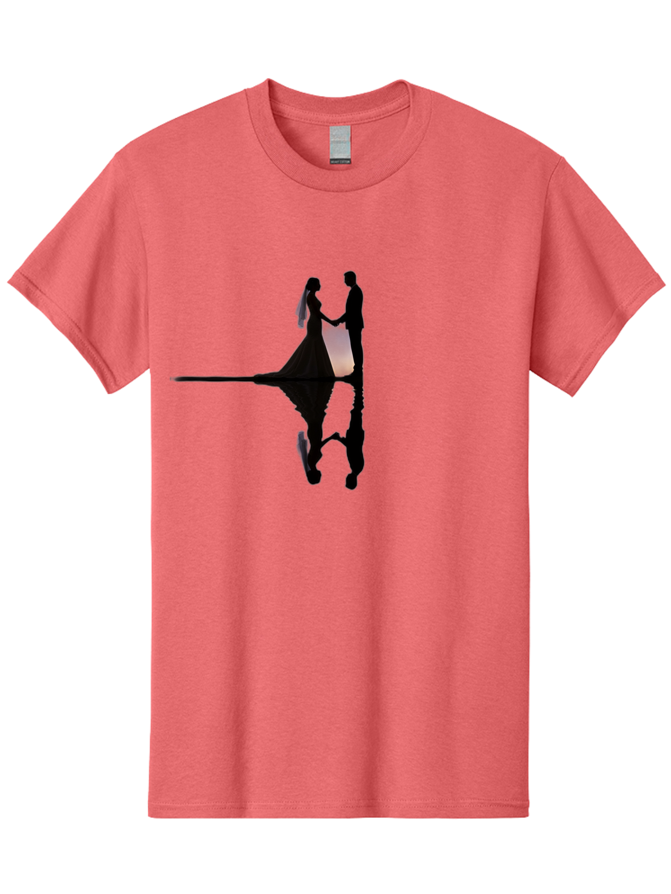 Couple-Silhouette-1 Men'S Graphic Tee, 100% Cotton, Comfortable Casual Summer Wear, Machine Washable, Couple Holding Hands, Romantic Love, Wedding Vows, Couple'S Unity, Hand In Hand, Love Forever, Together Forever, Silhouette Art Baa406 7